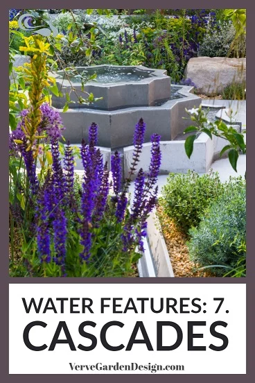 Cascade water feature in Lemon Tree Trust garden. Designer: Tom Massey. Image: Lorraine Young/Verve Garden Design.