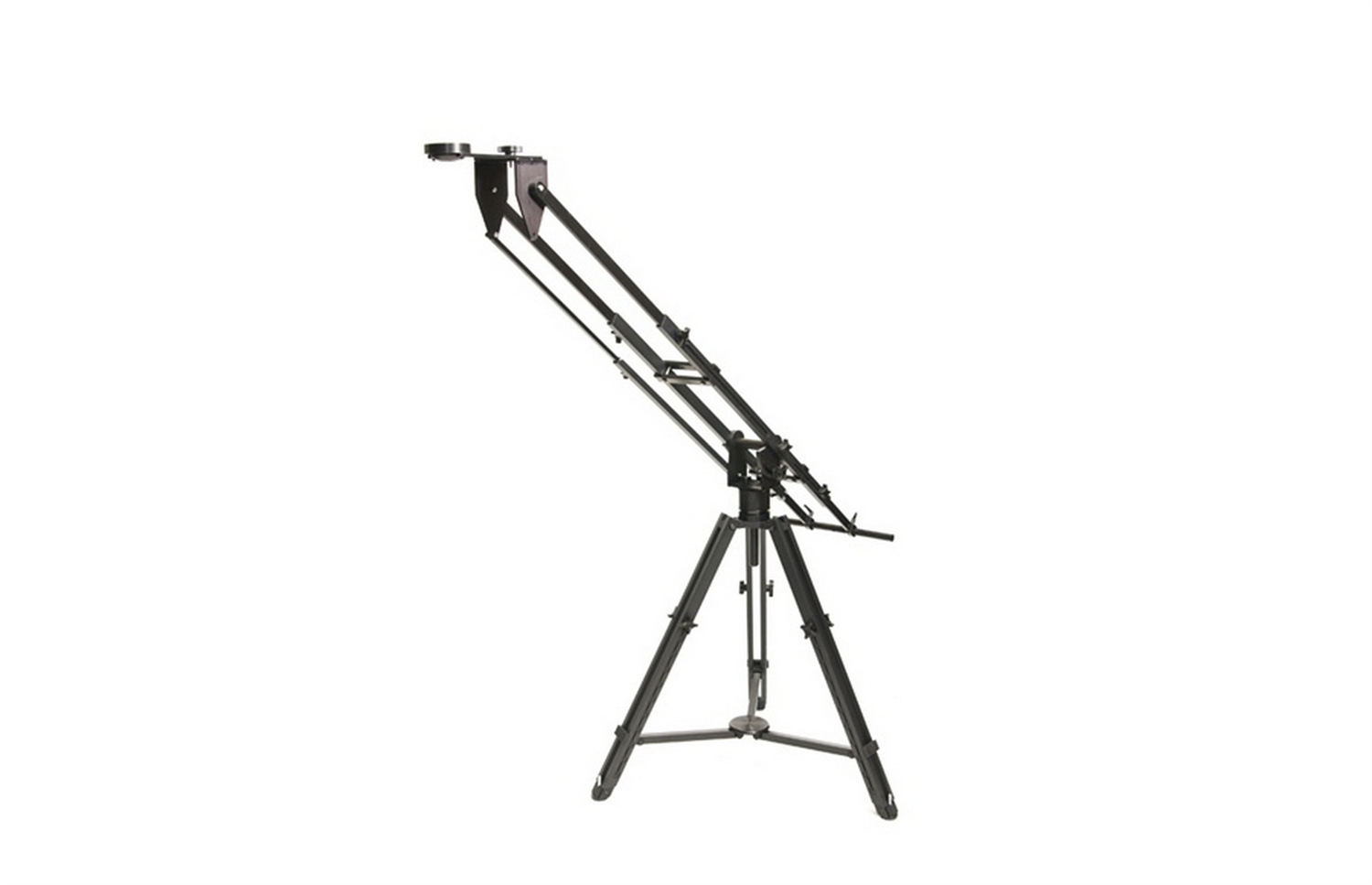 Kessler Pocket Jib with heavy duty tripod and counterweights, supports up to 20lbs fully extended (57 inches from tripod to camera), 40lbs at minimum extension (32 inches). 15 minutes set up time.