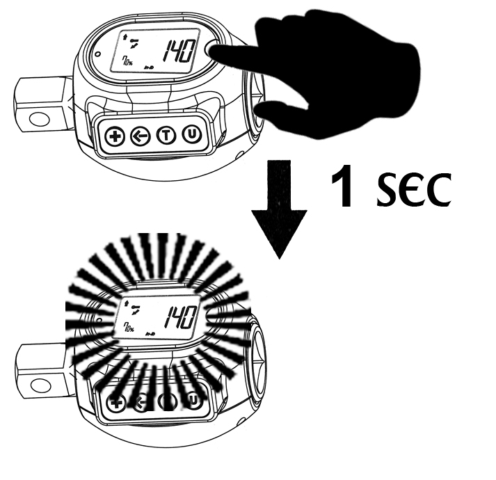 PRESS THE (M) BUTTON FOR 1 SECOND TO LIGHT UP THE DISPLAY PRESS AGAIN TO TURN OFF.