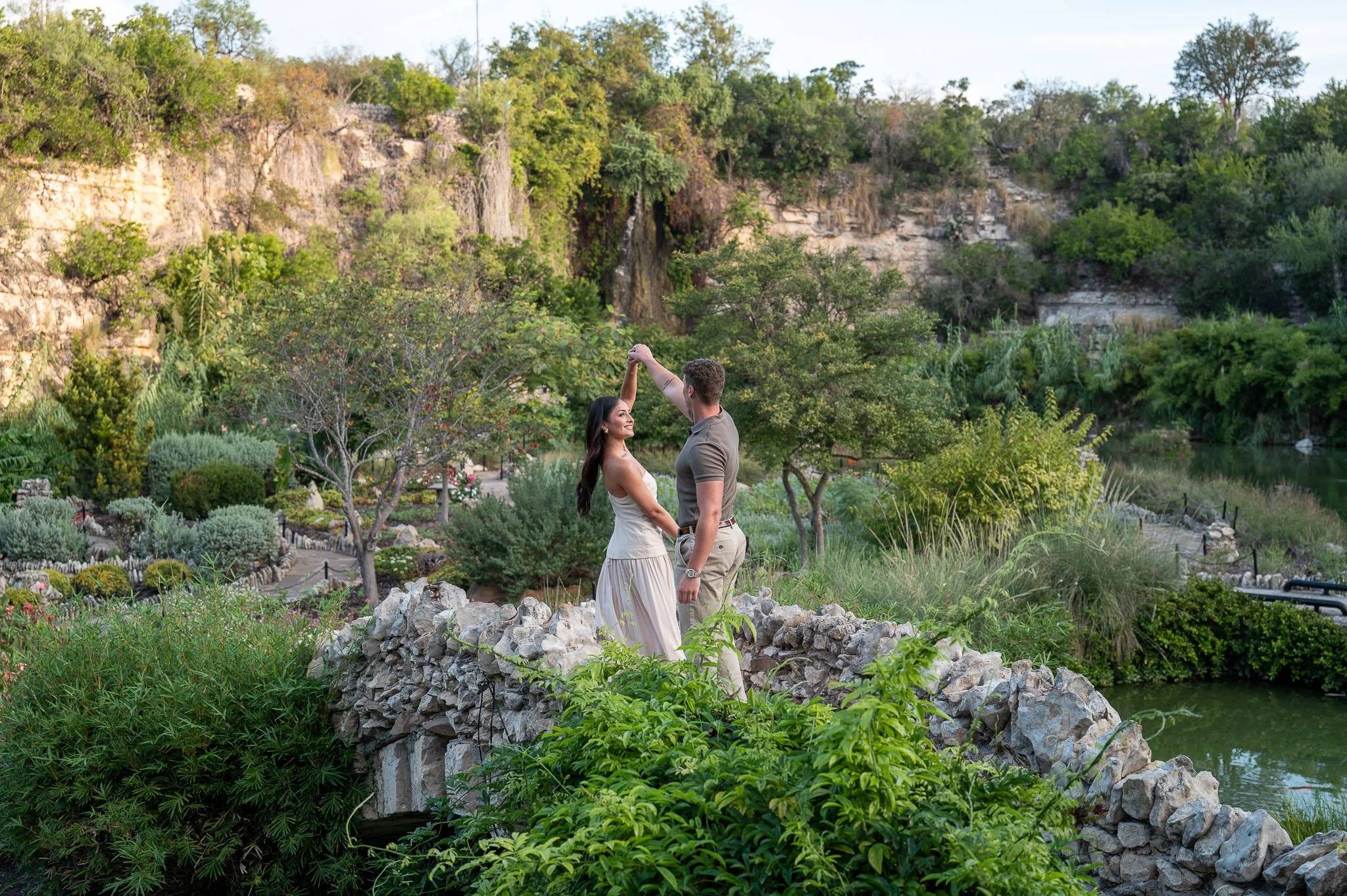 Photo and Video at a Proposal: Dalton and Hailey at the Japanese Tea Garden Pedestrian Bridge