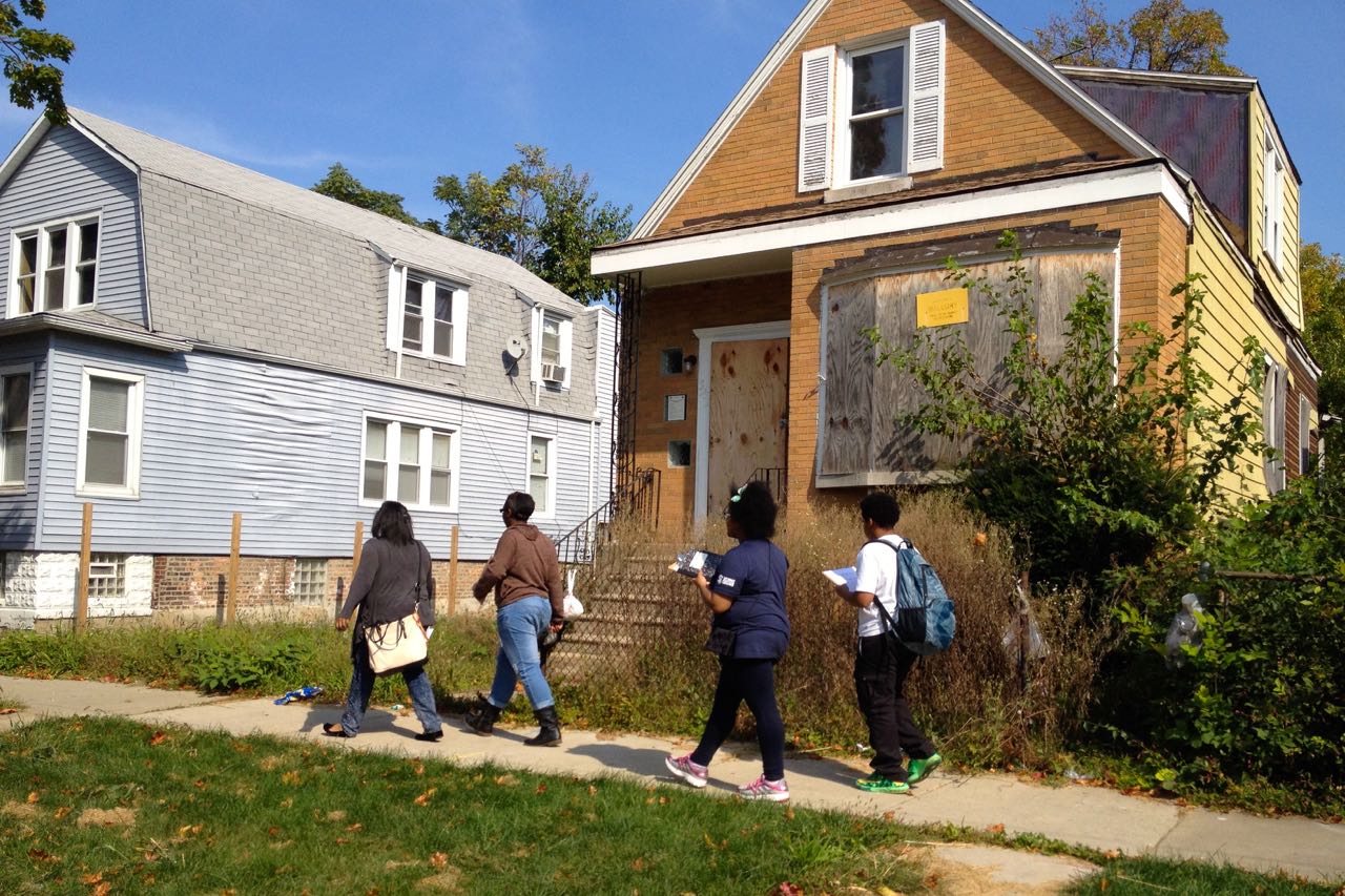 Students from Lindblom Math & Science Academy Surveying Census Tract 6706 in Chicago's West Englewood Neighborhood.