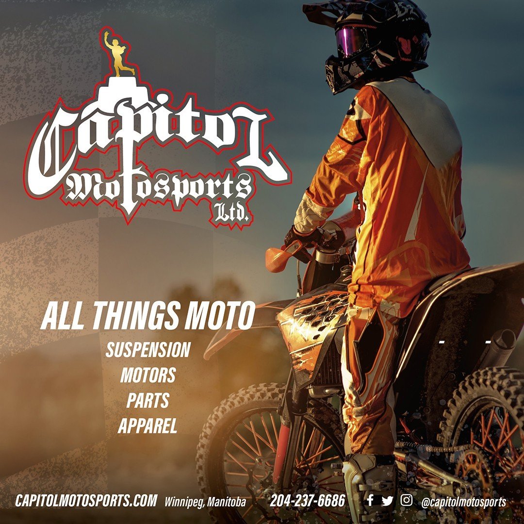 Our events would not happen without our sponsors! @capitolmotosports has been our title sponsor for the last few years and we're so grateful for their support of our motocross community in Manitoba. Next time you need some gear or part for your bike,