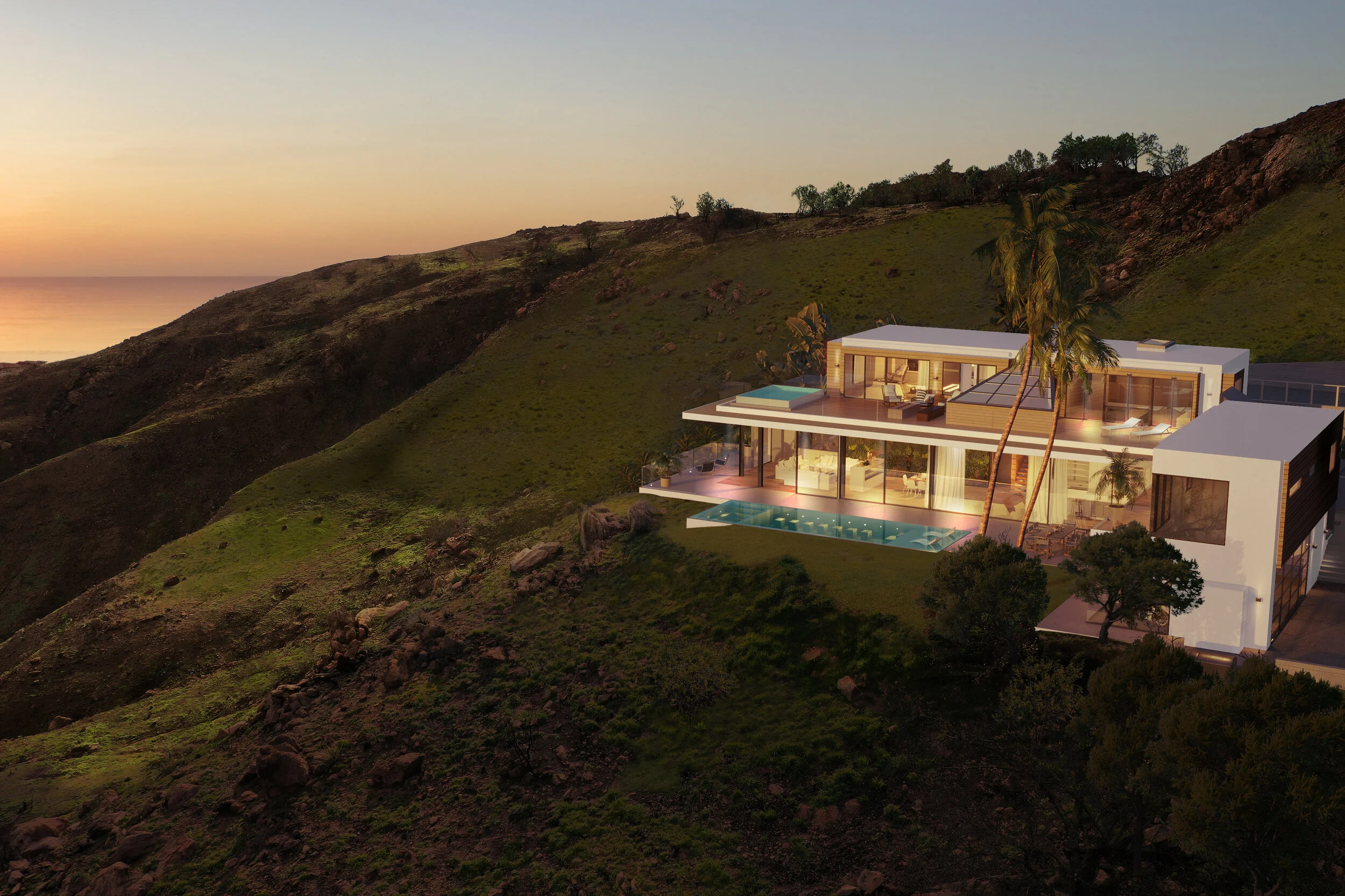 Malibu Sunset Render