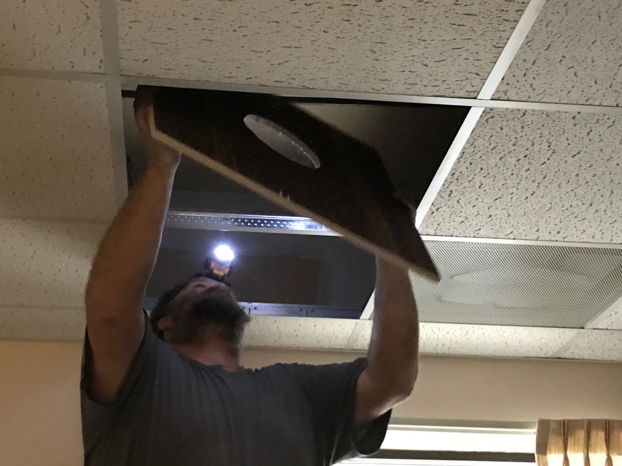 Each room had unique challenges, due to the fact that all ductwork and the main waterlines run just above the suspended ceilings. 