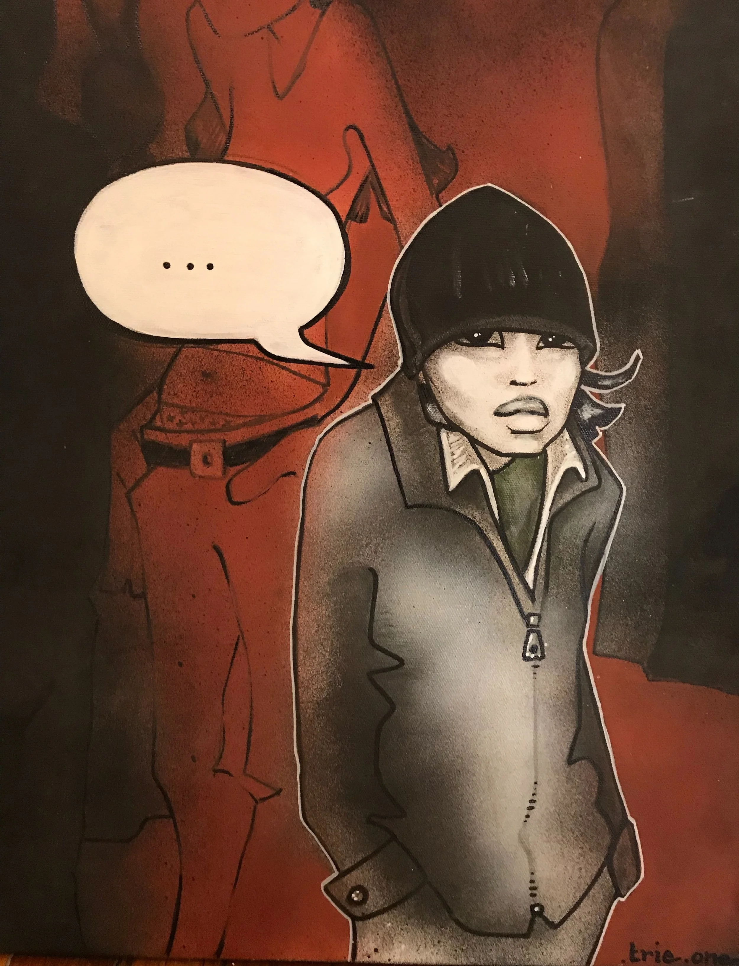 Rose Simpson Trie one 2004 spray paint and acrylic