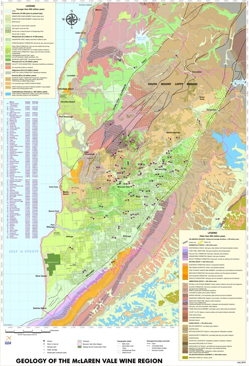 Geology of the McLaren Vale Wine Region, published by PIRSA. Source: http:// mclarenvale.info/
