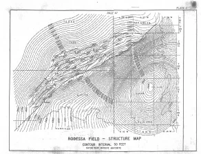 Upper and Lower Cretaceous of Southwest Arkansas - Rodessa Field Structure Map.jpg