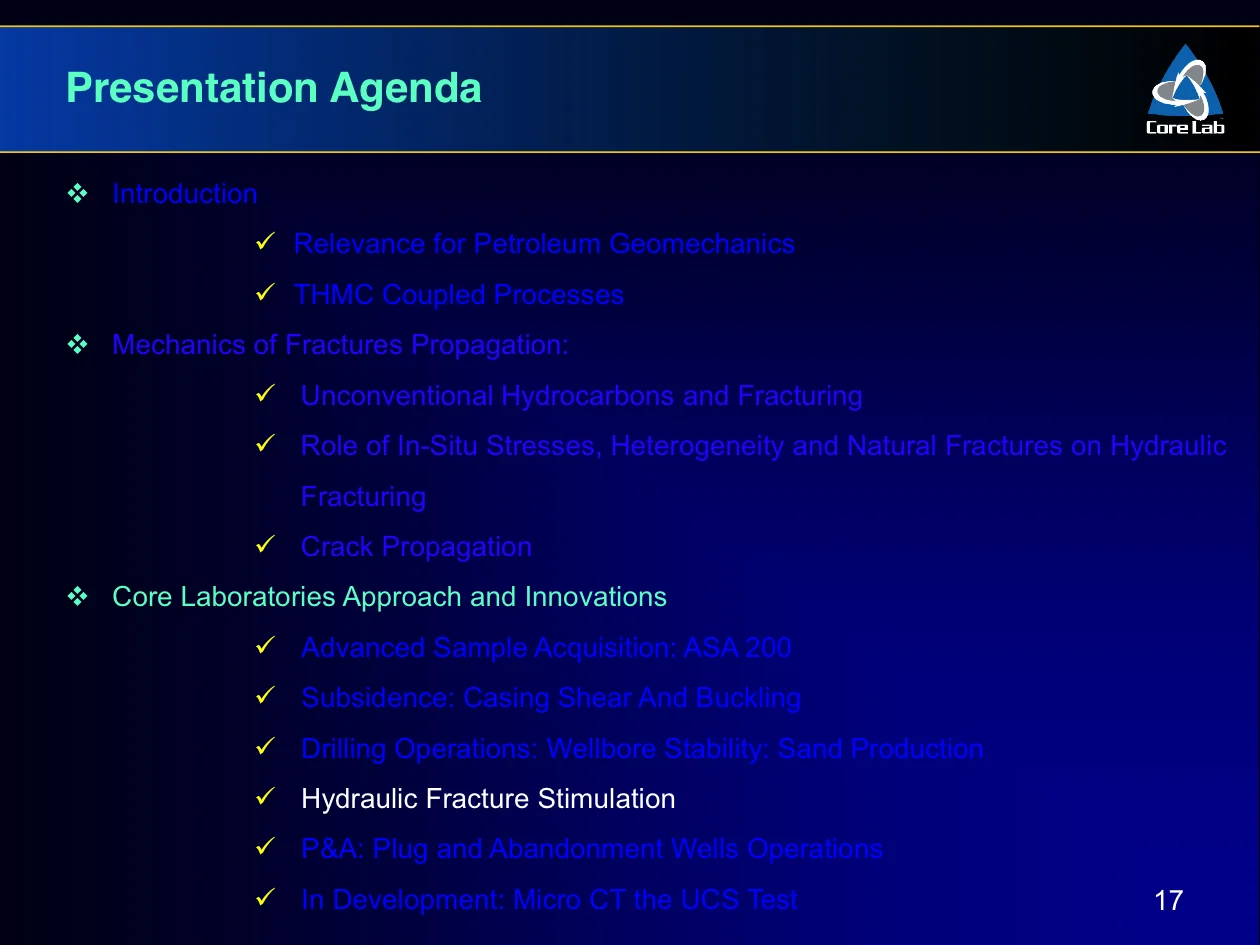 Corelab - Hydrocarbon Exploitation the role of Laboratory Geomechanics - Igor Faoro - Slide 17.jpg