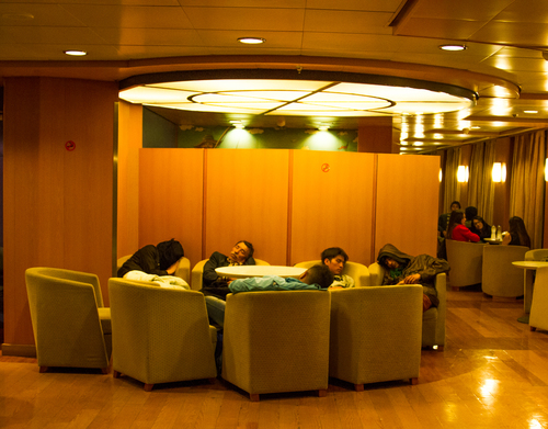 28. On the Ferry from Lesbos to Athens . December 17, 2015.