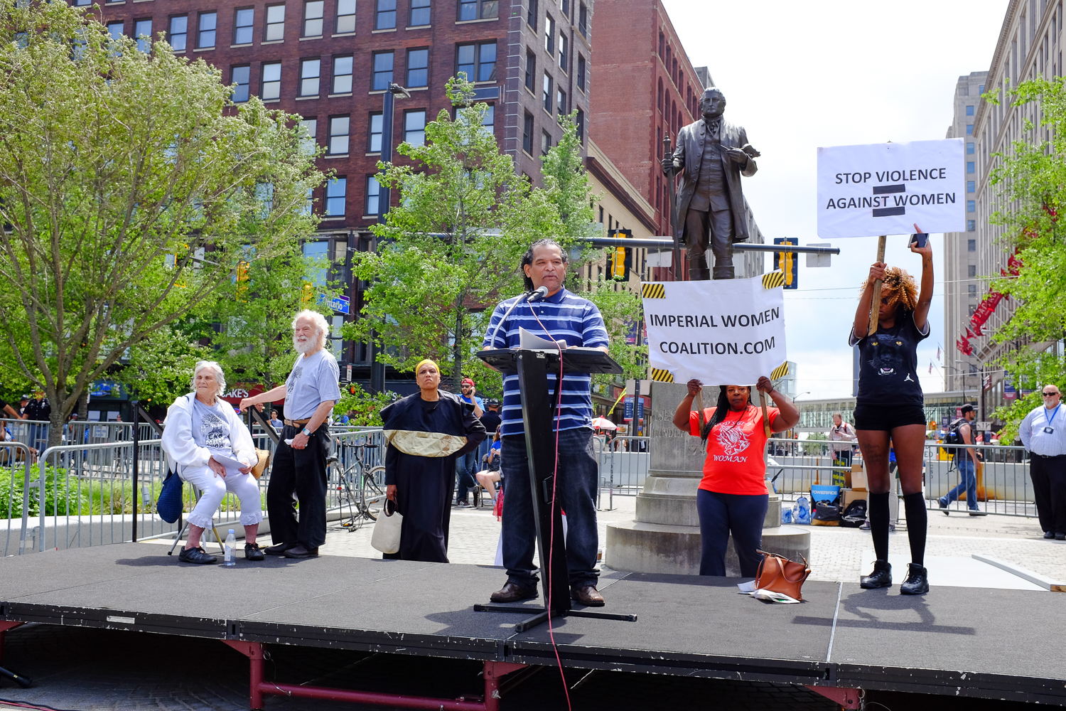 In Public Square, two blocks from the RNC Convention, there was a platform and a microphone for free speech and protest.