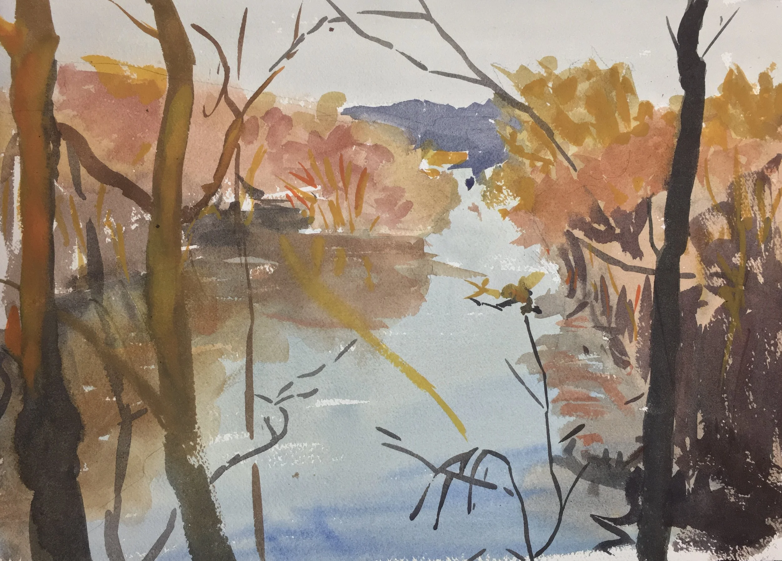 Evening Reflections on the River, 10"x14"