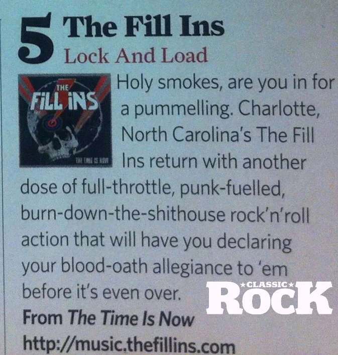 The Fill Ins featured in Classic Rock Magazine (Issue 242)