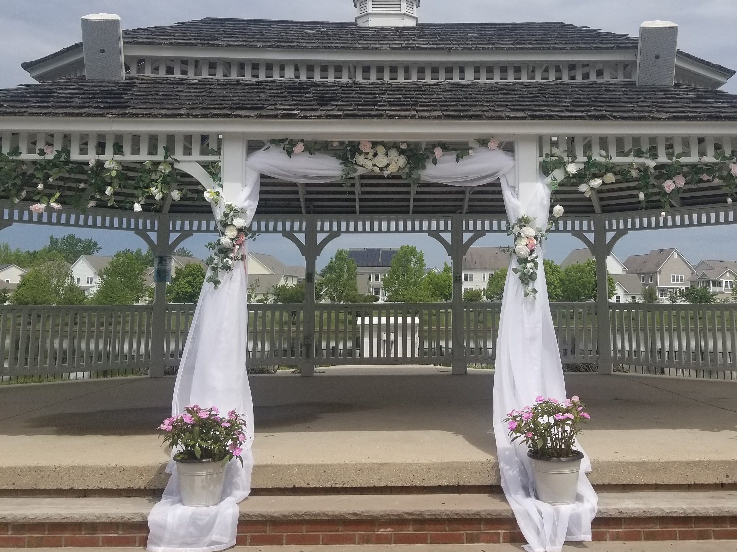 Decorated Wedding Venue Gazebo Elopement in Robbinsville NJ