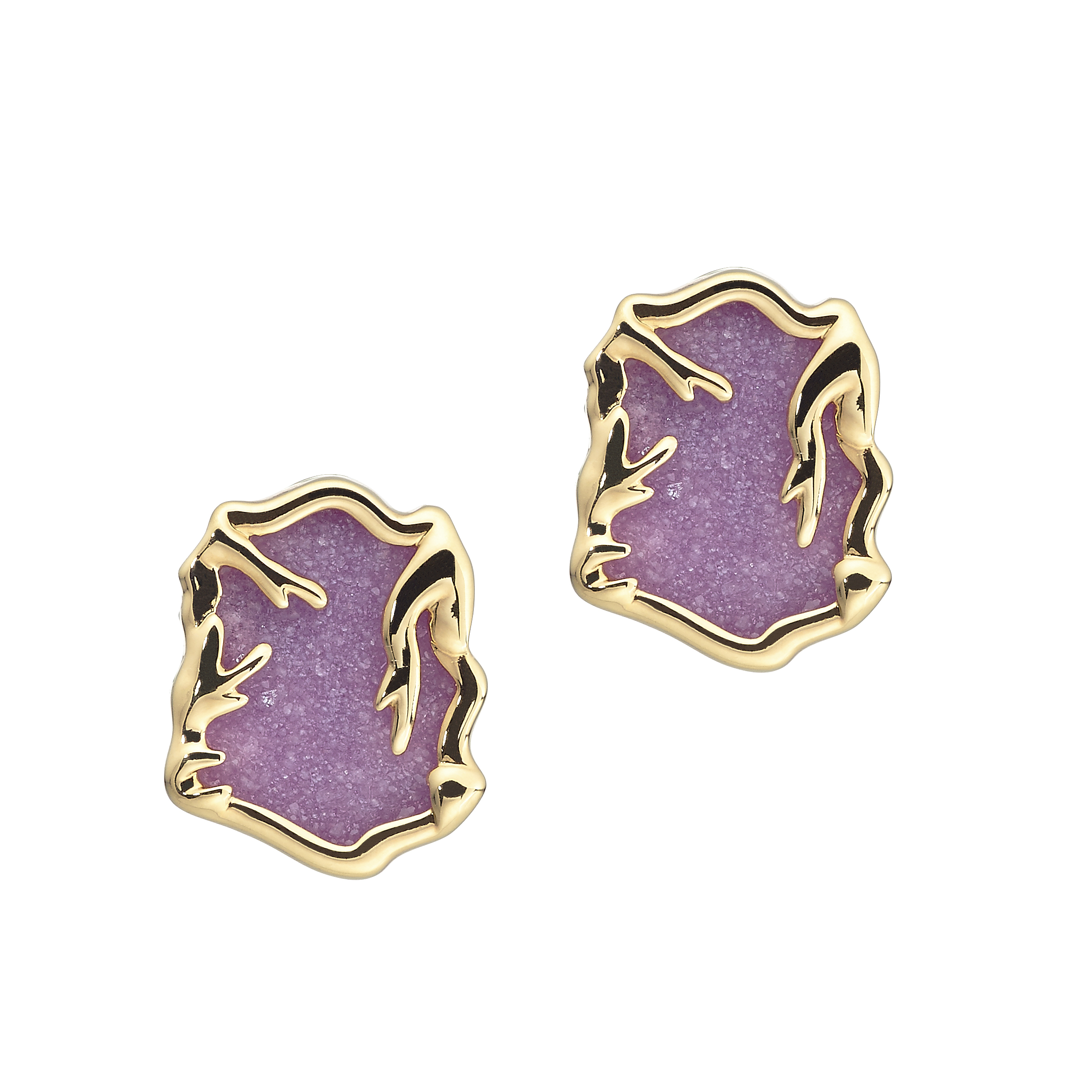 Copy of Ohrringe / Earrings in Gold and purple Achate Gemstones