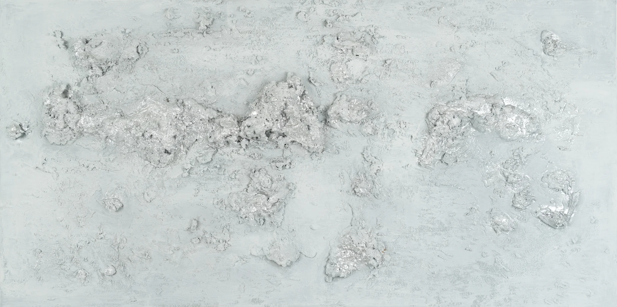  mixed media / beton / acryl / sterling silber auf leinwand  120 x 60 x 11 cm  2016 