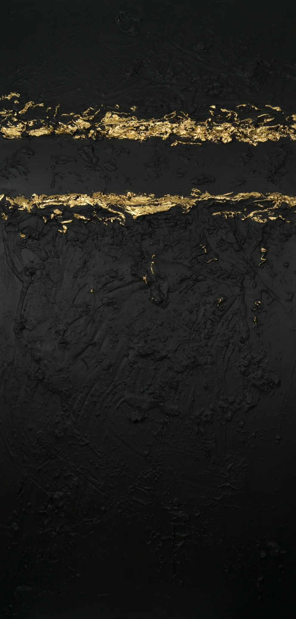  mixed media / beton / silicon / acryl / 24 ct gold auf leinwand  190 x 90 x 14 cm  2014 