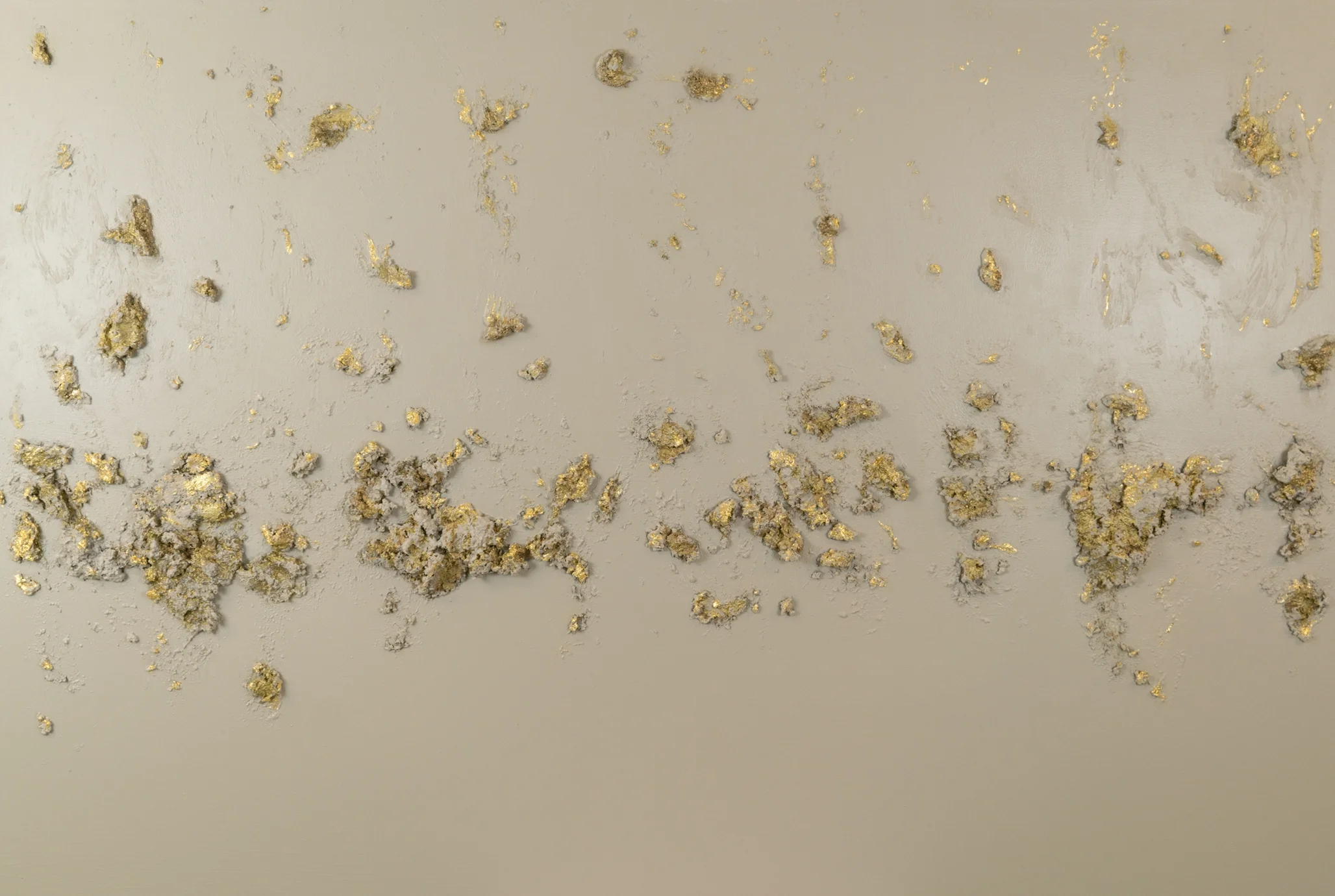  mixed media /beton / öl / 14 ct rotgold auf leinwand  190 x 130 x 14 cm  2016 