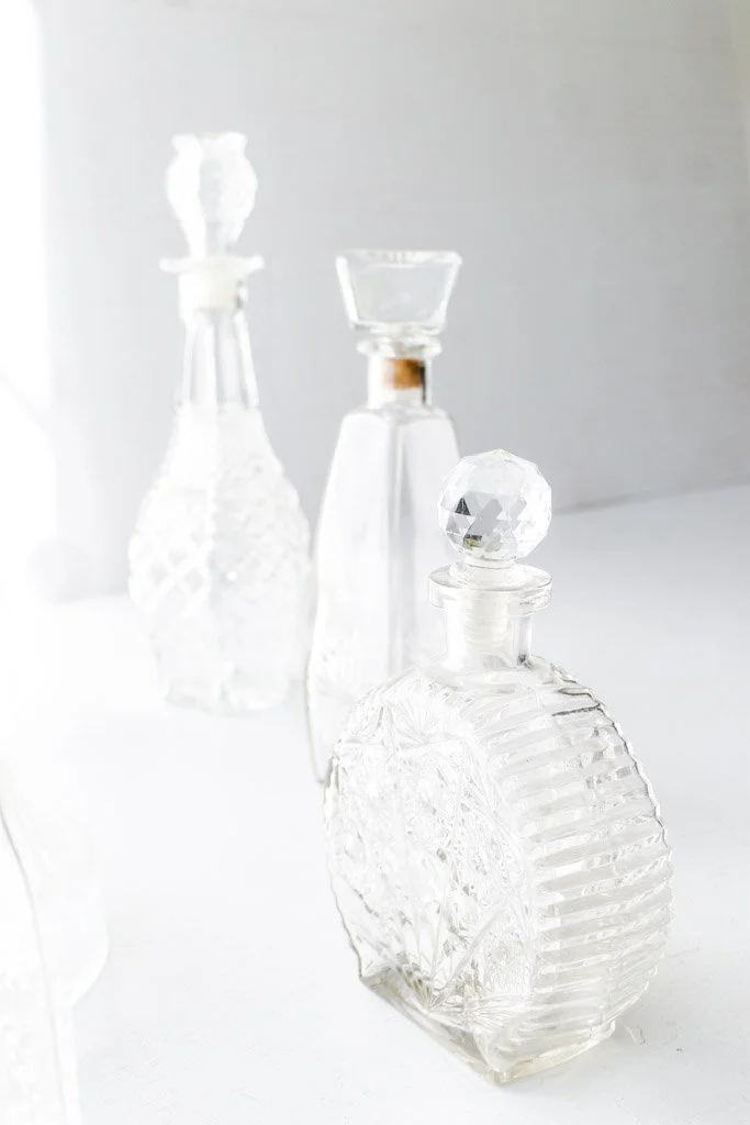 decanters clear southern vintage rental.jpg