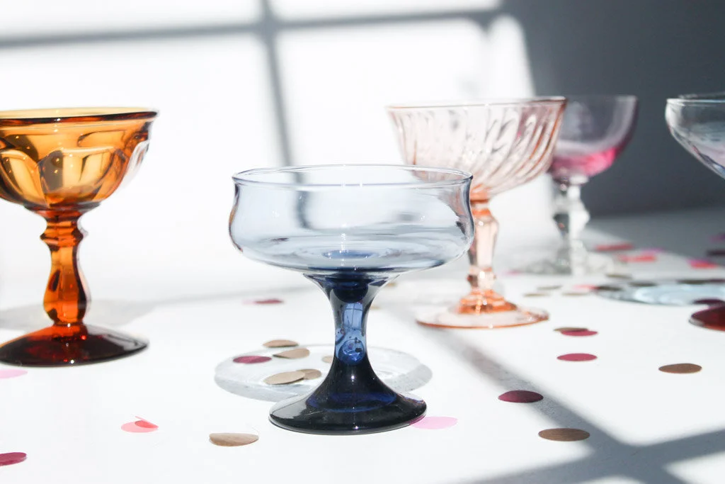 Southern Vintage mixed amber blue pink coupes