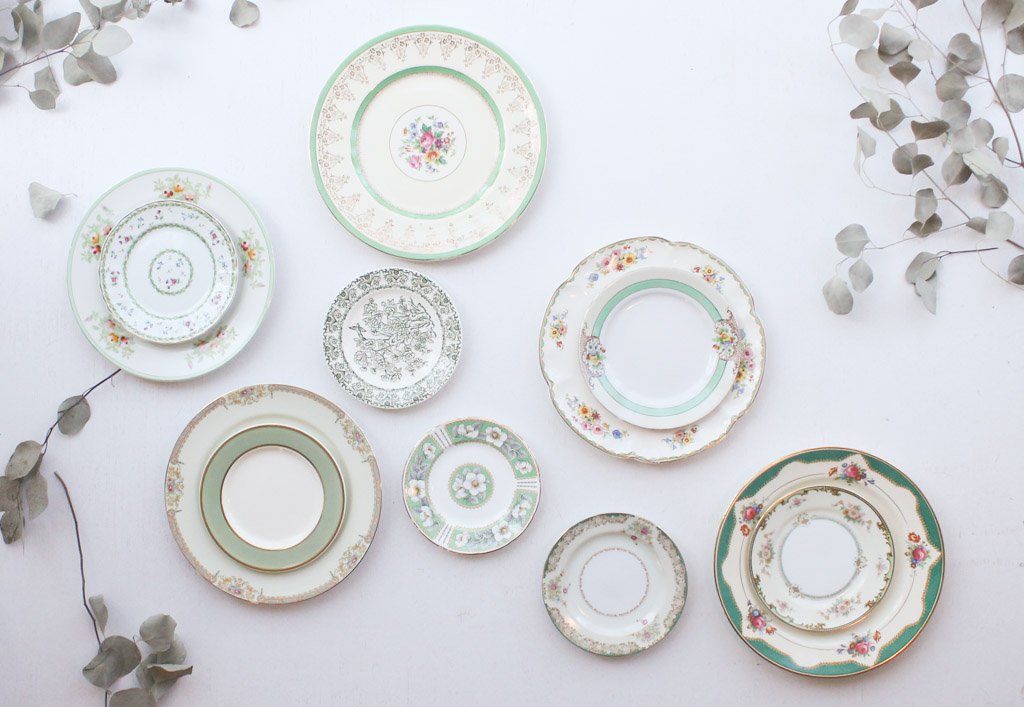 green+classic+china+collection+mixed+plates+southern+vintage+rental.jpg