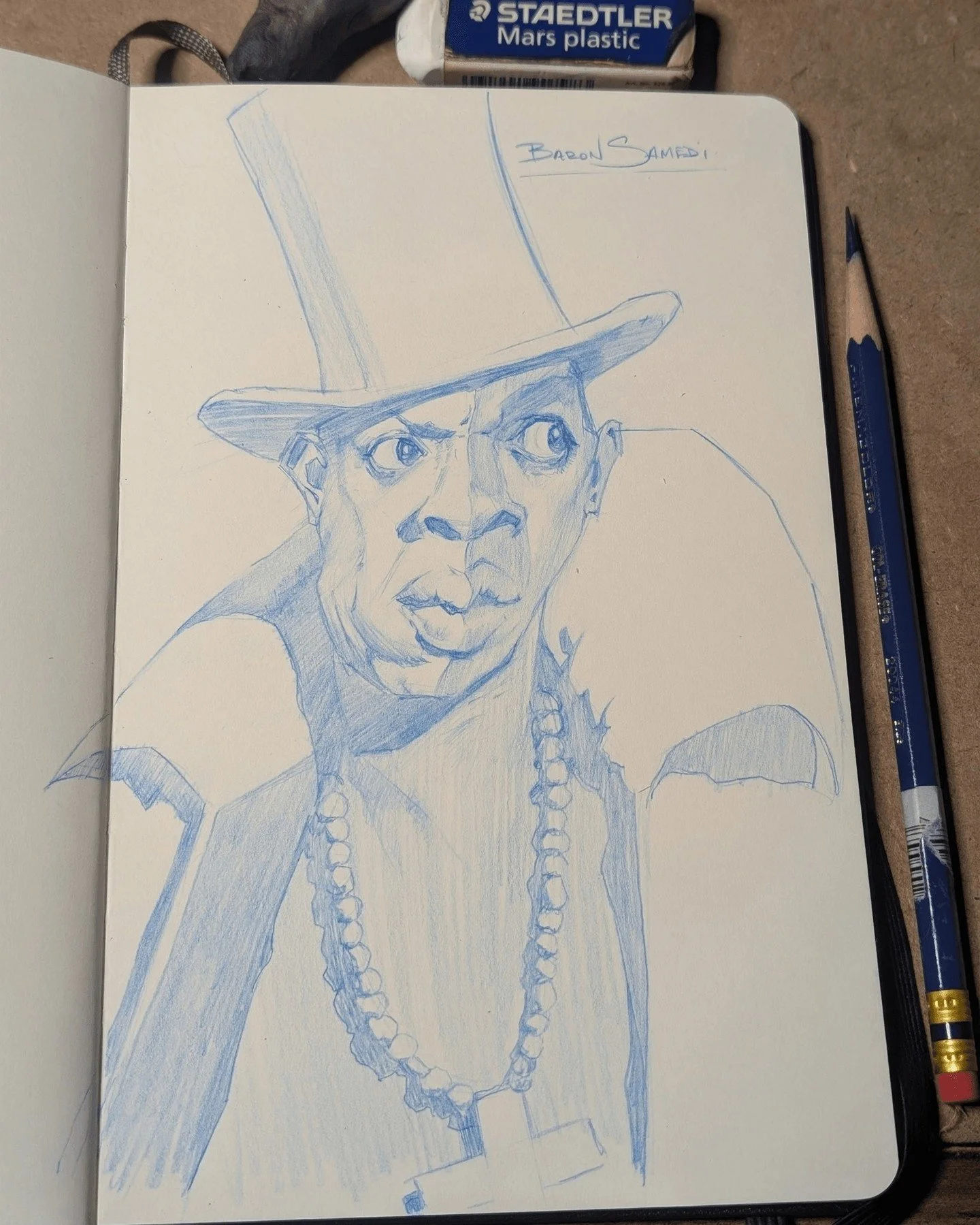 I've been watching Bond movies again.
#jamesbond #sketchbook #baronsamedi