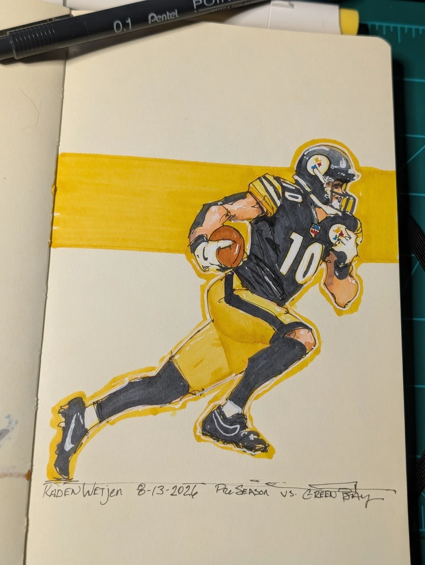 Kaden Wetjen just had to change a couple patches on the uni. I'm always happy to see Iowa players in the NFL. It just makes it so much sweeter when they are Steelers. 
#Steelers #Iowa #hawkeyes #football