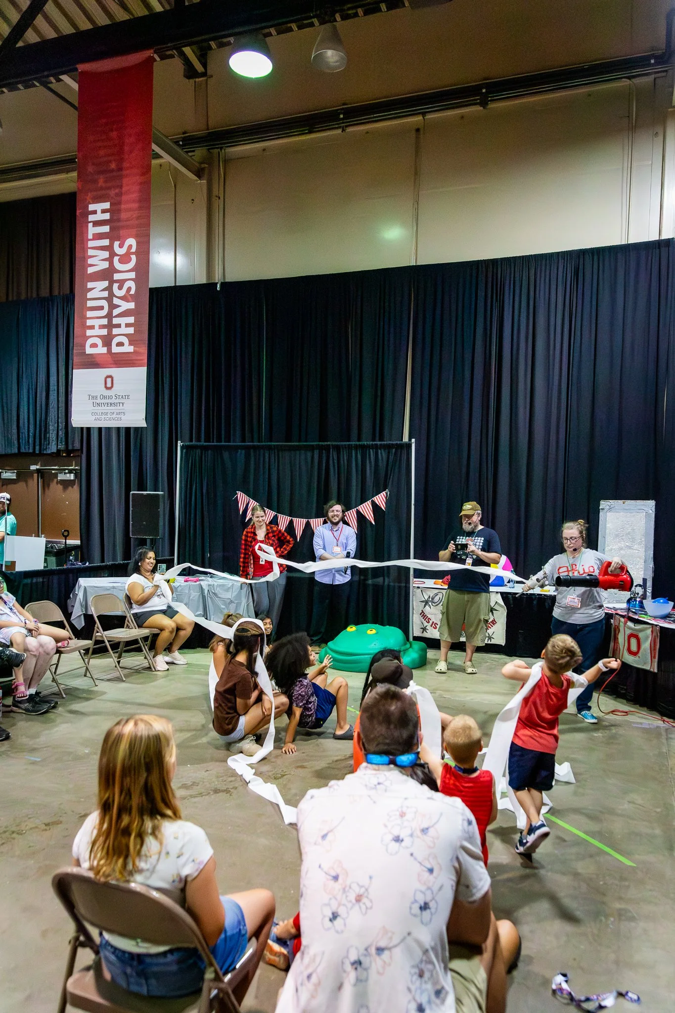 "Used toilet paper goes to MI" Scientist present phun with physics. The Ohio State Fair. Thursday July 24, 2025.