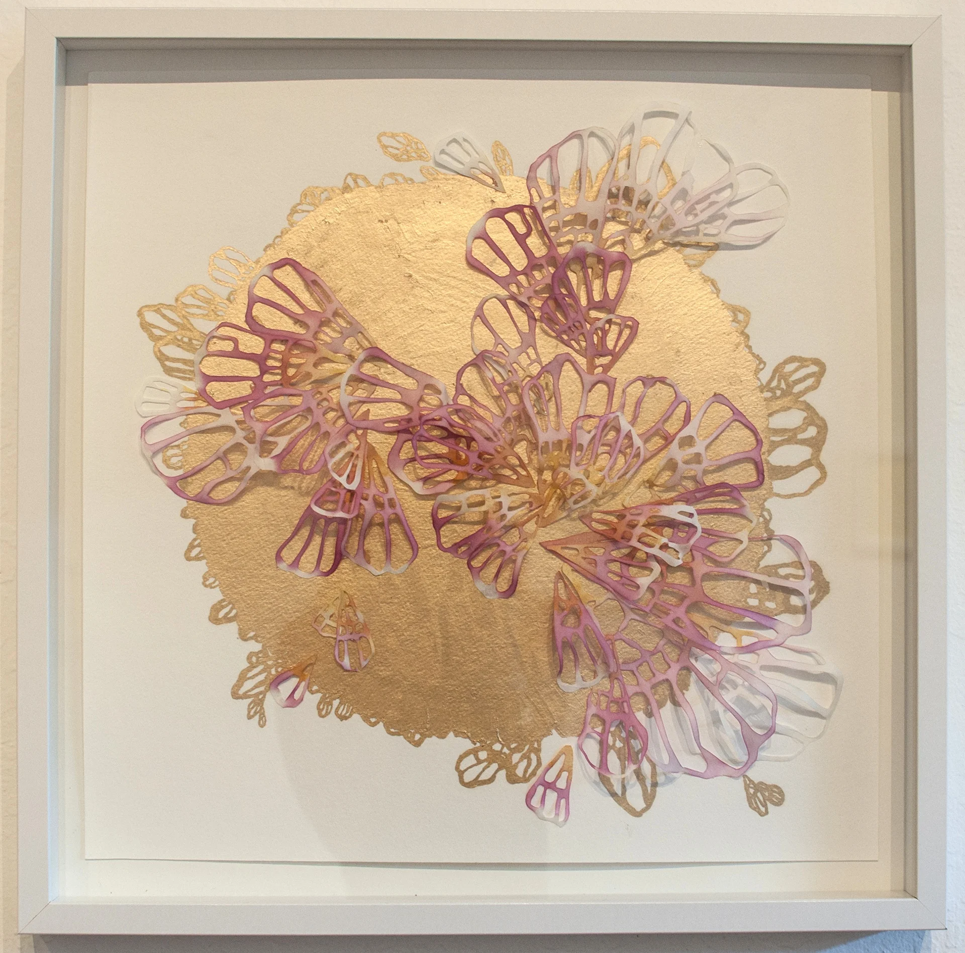 Transitioning to Health Handcut Rice Paper, Beet Juice, Ink 2014