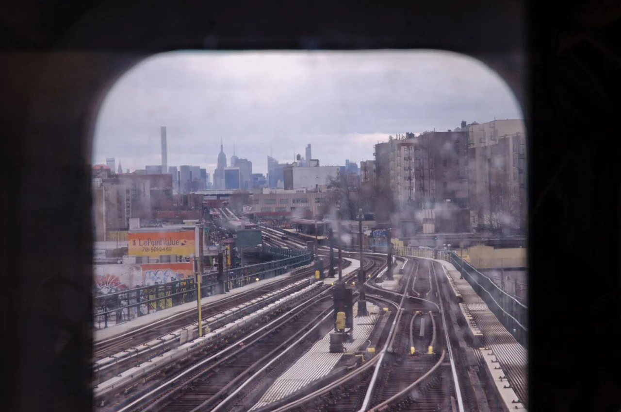 Front of the line Riding the 4 train through The Bronx.