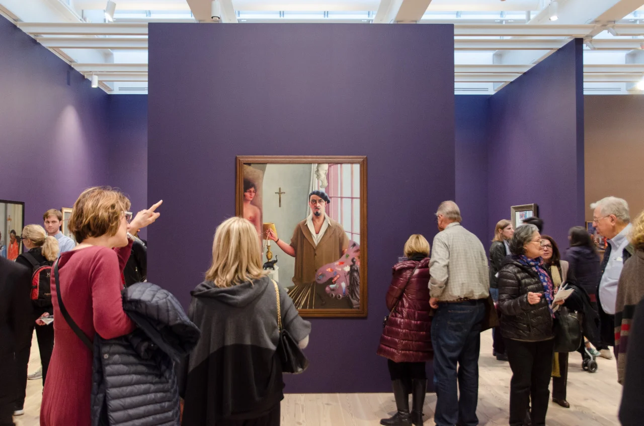 Looking perplexed. Archibald Motley self portrait at The Whitney.