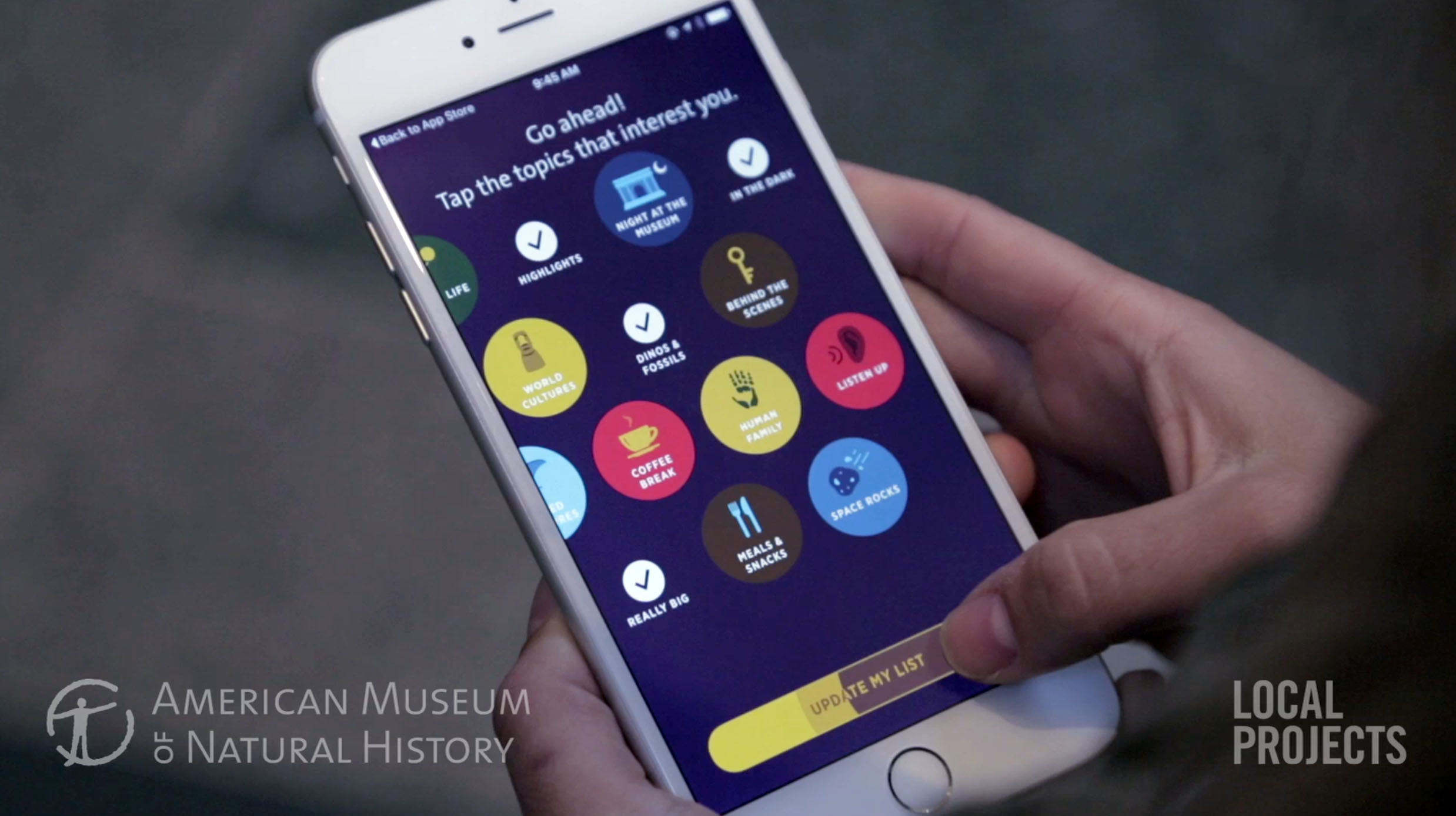 On-boarding experience for the museum app.