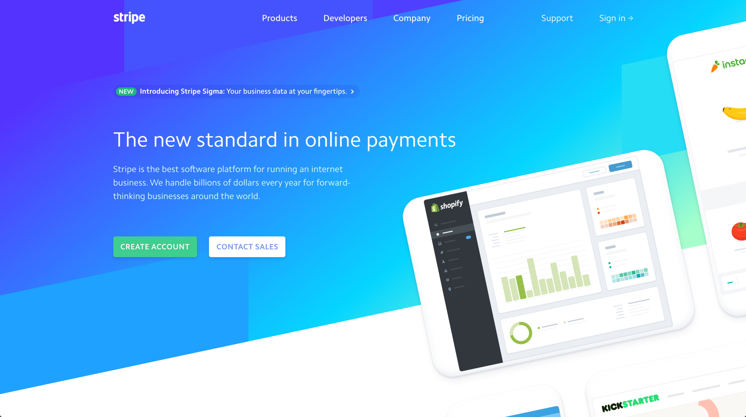 A clear call to action to create your account