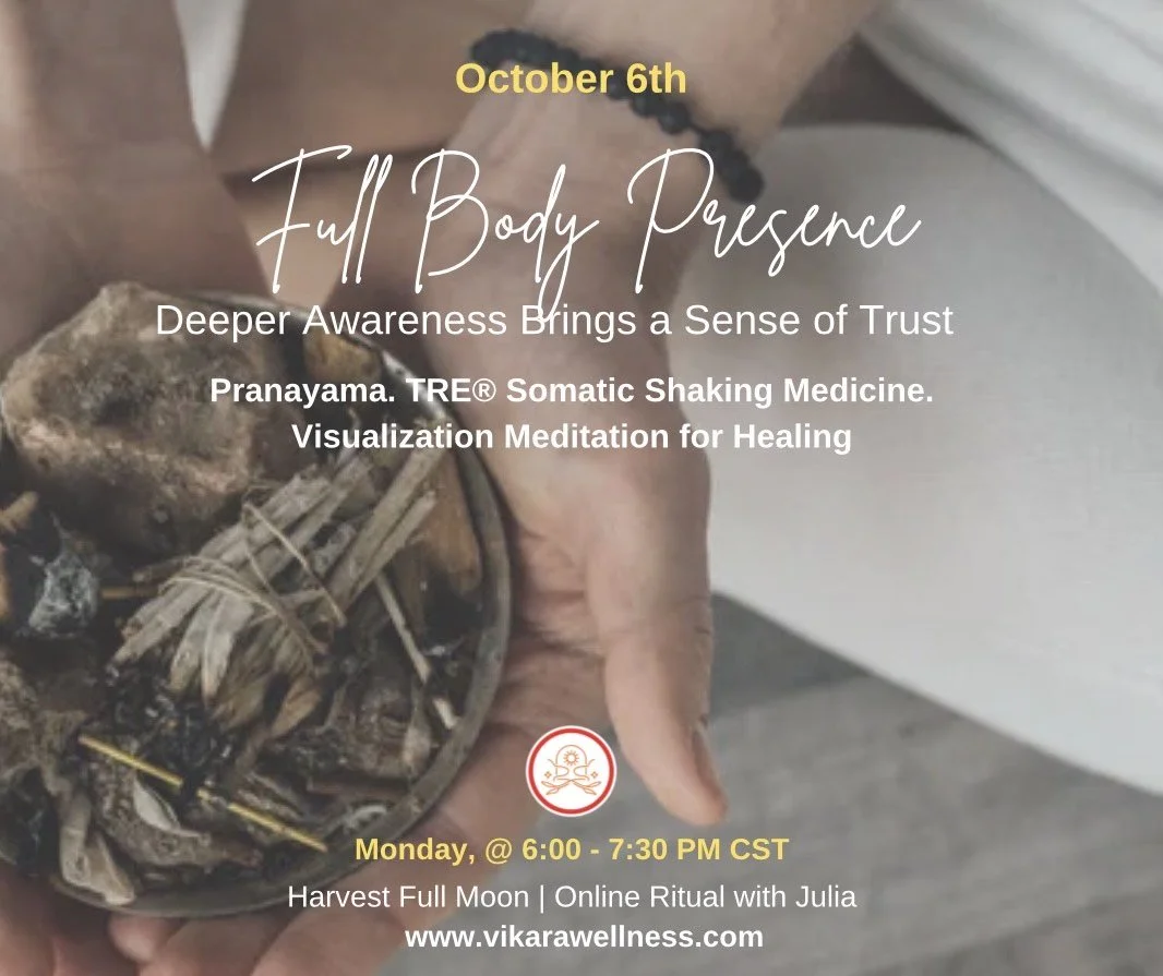 October 6th Online Ritual | Pranayama, TRE® Somatic Shaking Medicine, Visualization Meditation for Healing