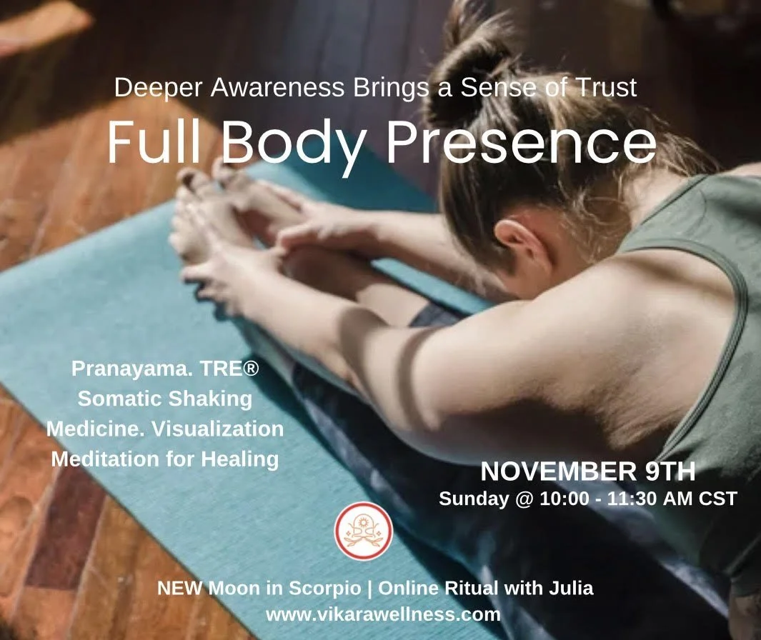 November 9th Online Ritual | Pranayama, TRE® Somatic Shaking Medicine, Visualization Meditation for Healing
