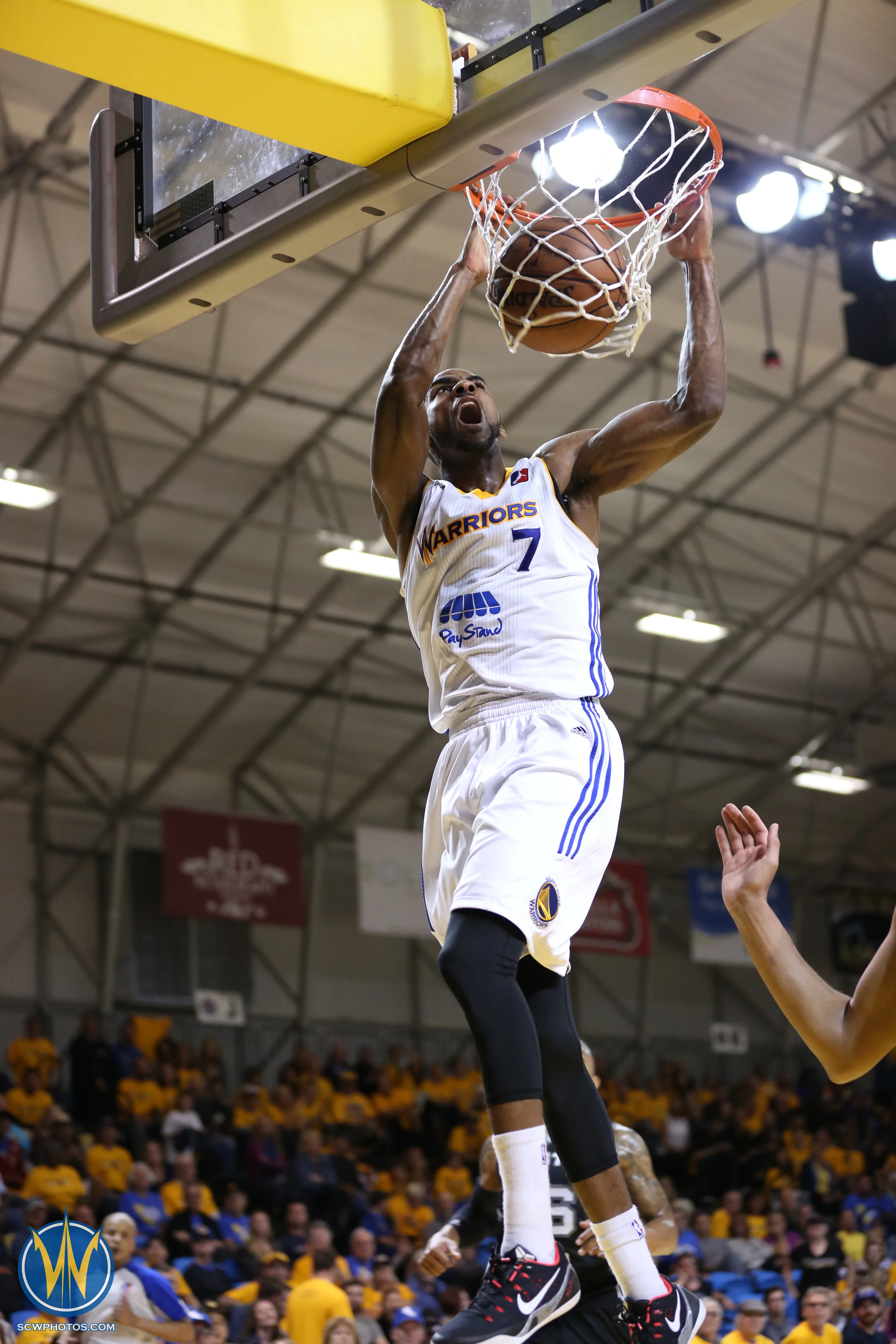 SANTA CRUZ, CA - APRIL 20: XXXXXXXXXX of the Santa Cruz Warriors play against the Austin Spurs during the Western Conference Final NBA D-League game on April 20, 2015 at Kaiser Permanente Arena in Santa Cruz, California. NOTE TO USER: User expressly acknowledges and agrees that, by downloading and/or using this Photograph, user is consenting to the terms and conditions of the Getty Images License Agreement. Mandatory Copyright Notice: Copyright 2015 NBAE (Photo by Tim Cattera/NBAE via Getty Images)