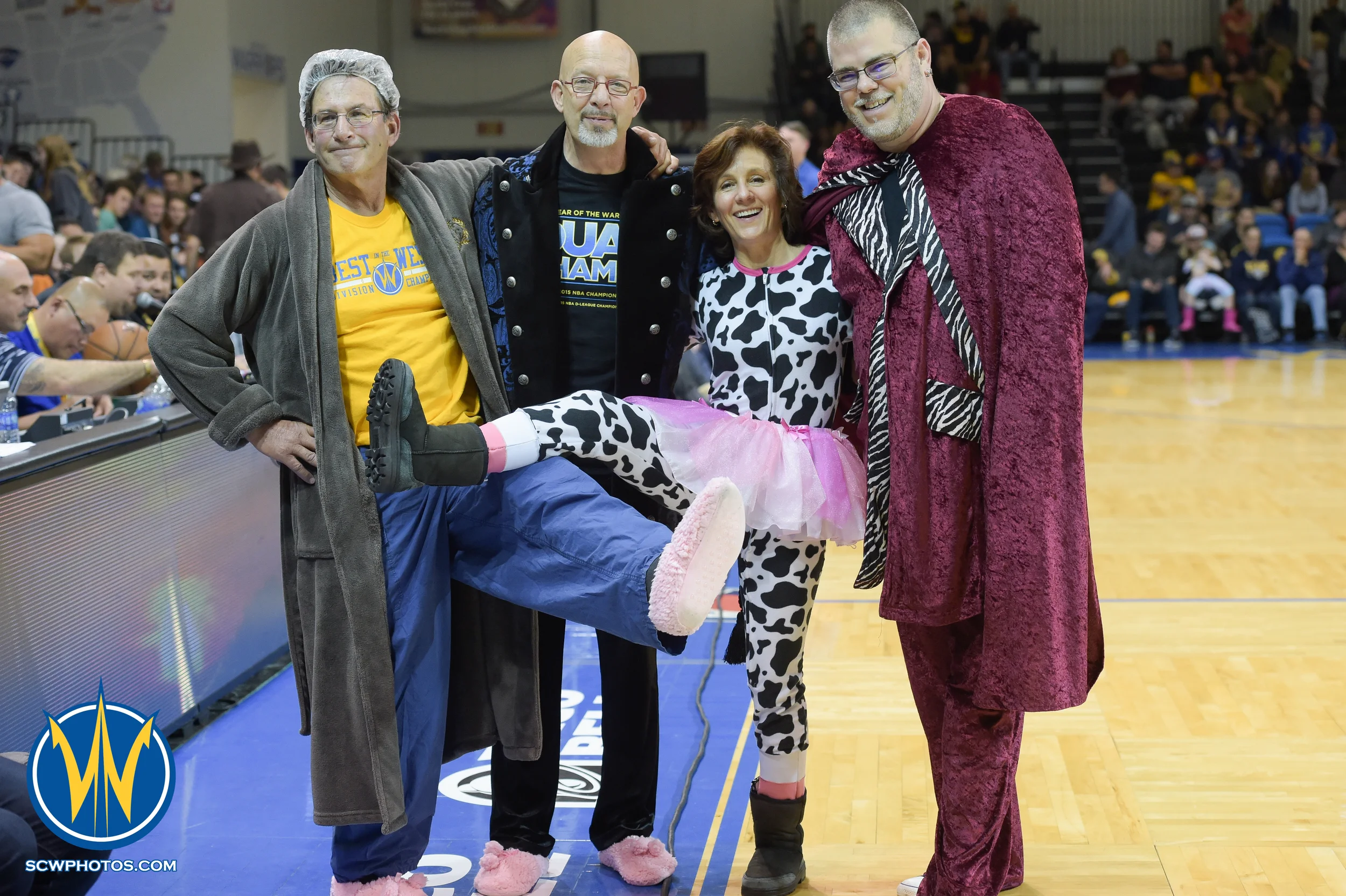 Warrior fan and season ticket holders supporting the 2nd Annual Pajama Night at the Santa Cruz Warrior game on 1/22/16 at Kaiser Permanente Arena in Santa Cruz California. (Phil Pasag/SC Warriors 2015)