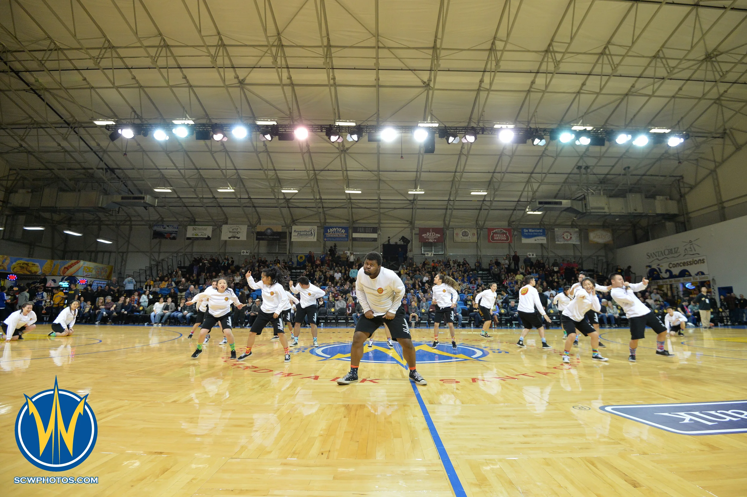 UCSC Haluan Dance Group performing during halftime at the Santa Cruz Warrior game on 1/23/16 at Kaiser Permanente Arena in Santa Cruz California. (Phil Pasag/SC Warriors 2015)