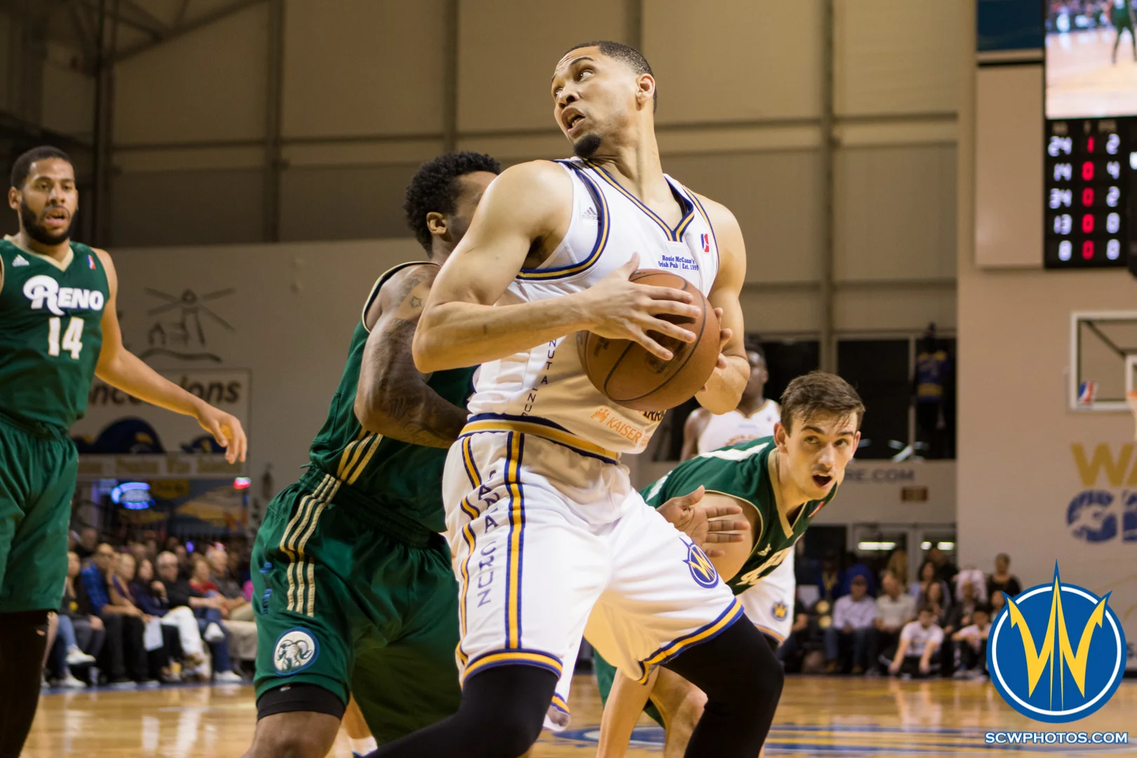 Darrington Hobson works in the post at Kaiser Permanente Arena on February 26, 2016 (Photo: Ariel Nava Photography)