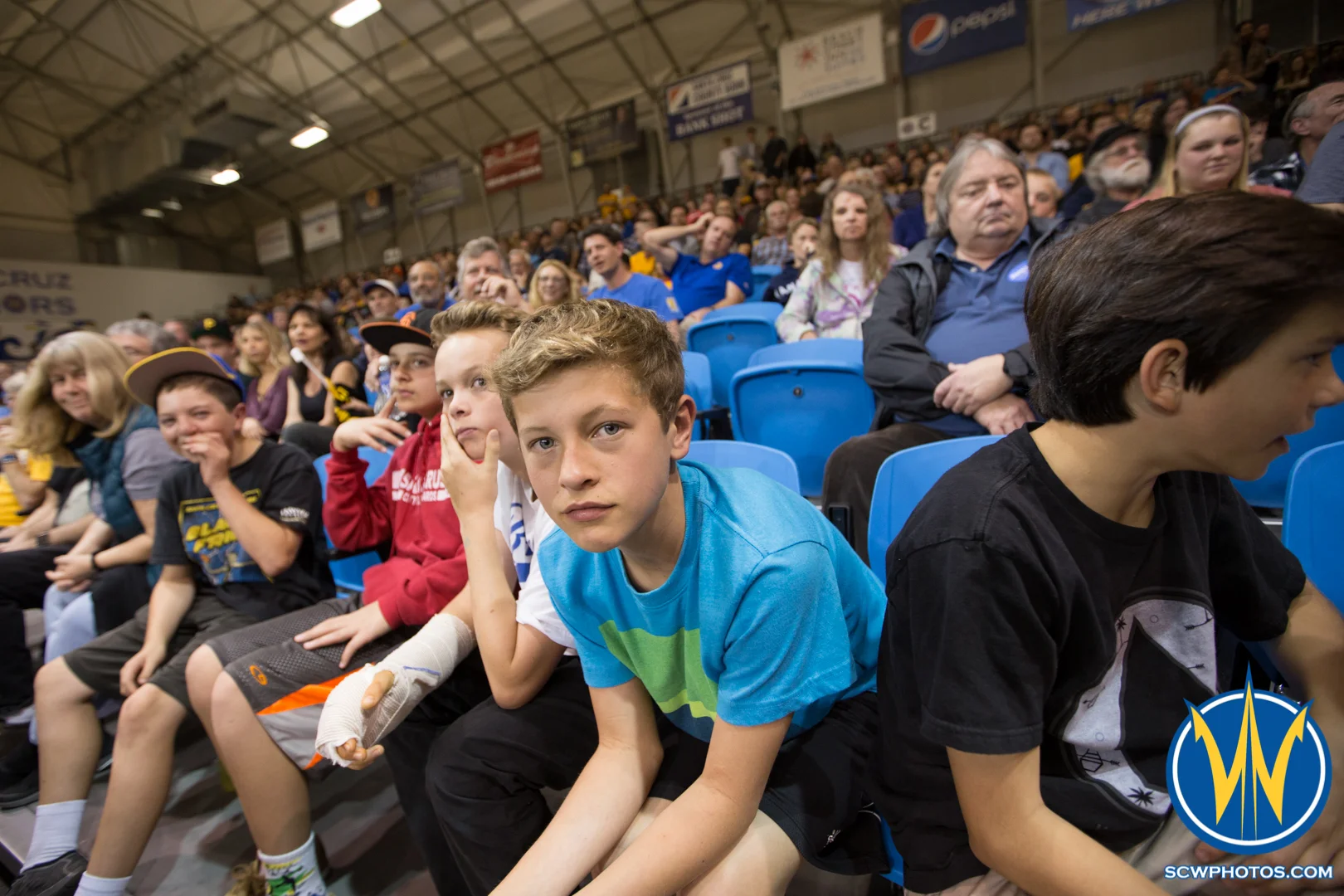 Unsuspecting fans enjoying the game get photographed by the camera at Kaiser Permanente Arena on February 26, 2016 (Photo: Ariel Nava Photography)
