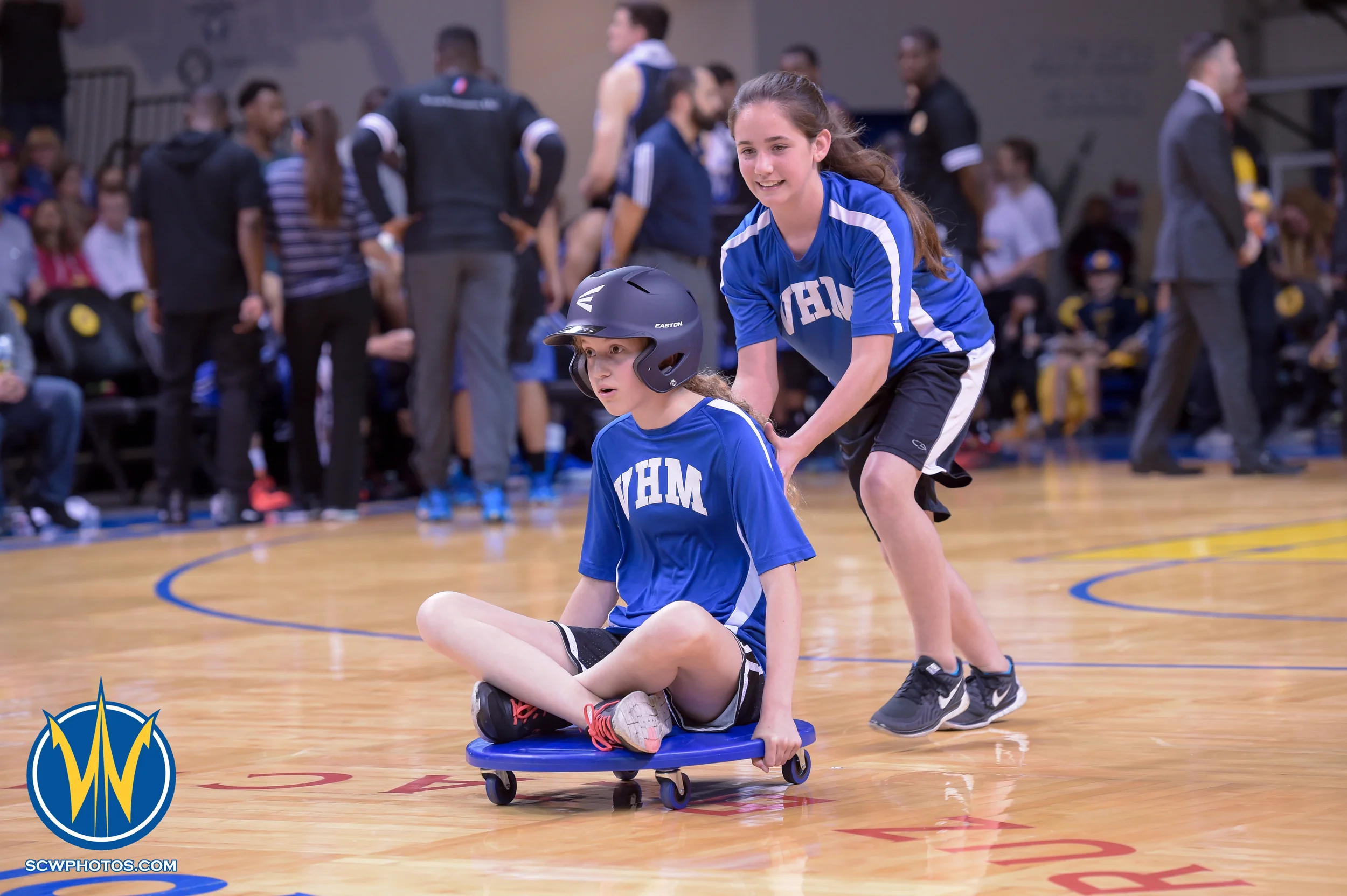 Warrior fan participates in the Humans Bowling Ball during a timeout the Santa Cruz Warriors vs Bakersfield Jam game on 3/2/16 at Kaiser Permanente Arena in Santa Cruz, California. (Photo: (Phil Pasag Photography) /SC Warriors 2016)