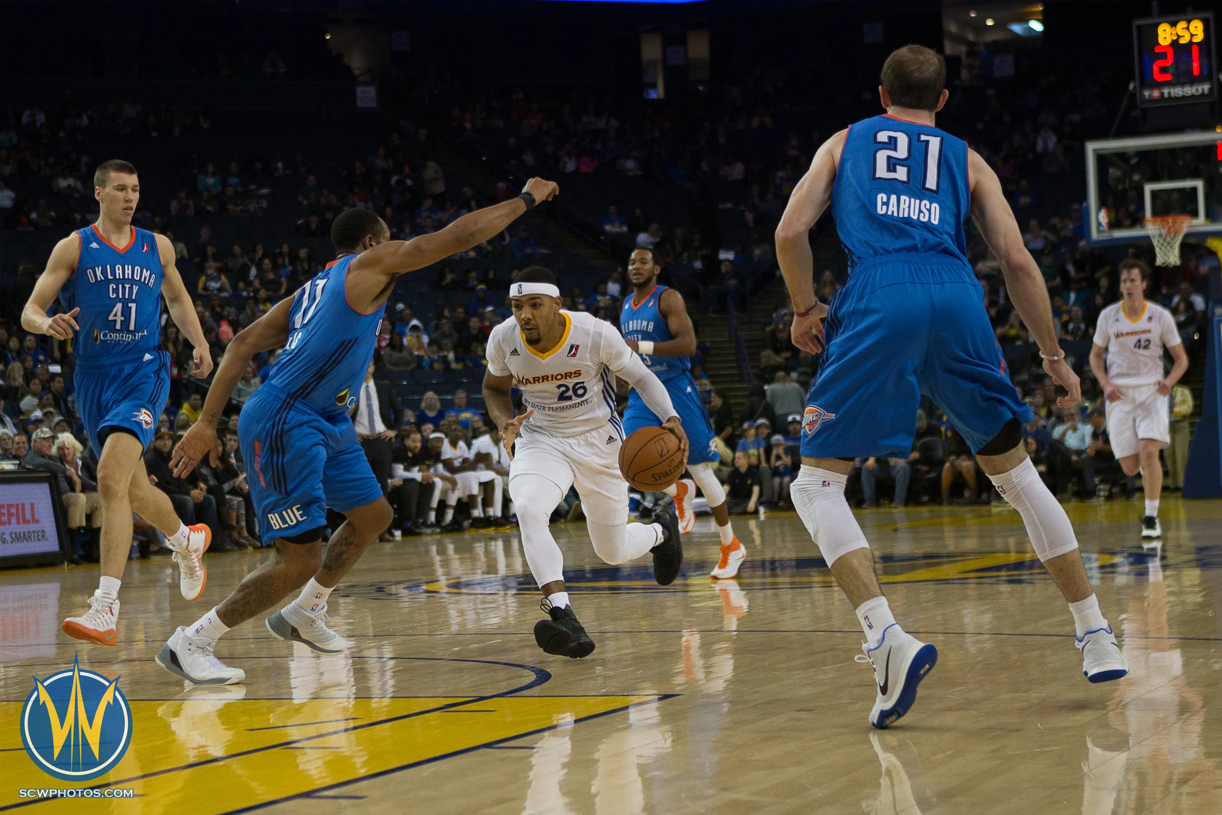 Santa Cruz Warriors game on 2/12/17 at Oracle Arena in Oakland, California. (Photo: Andrew Wheeler /SC Warriors 2017)