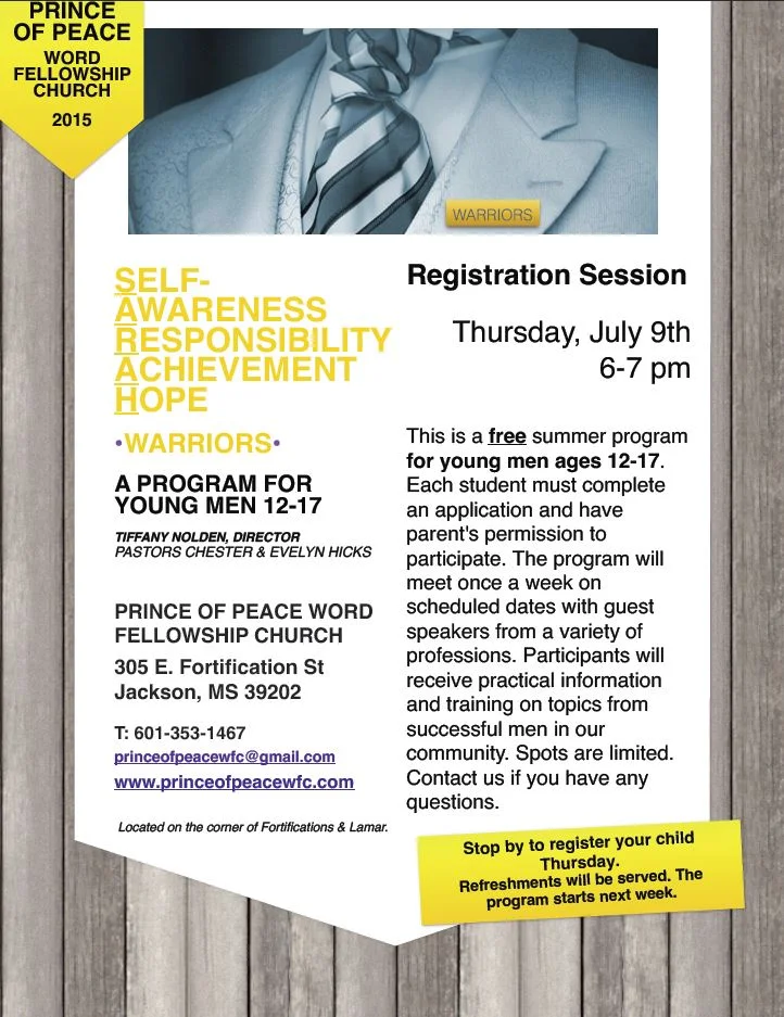 Registration For Boys Summer Program