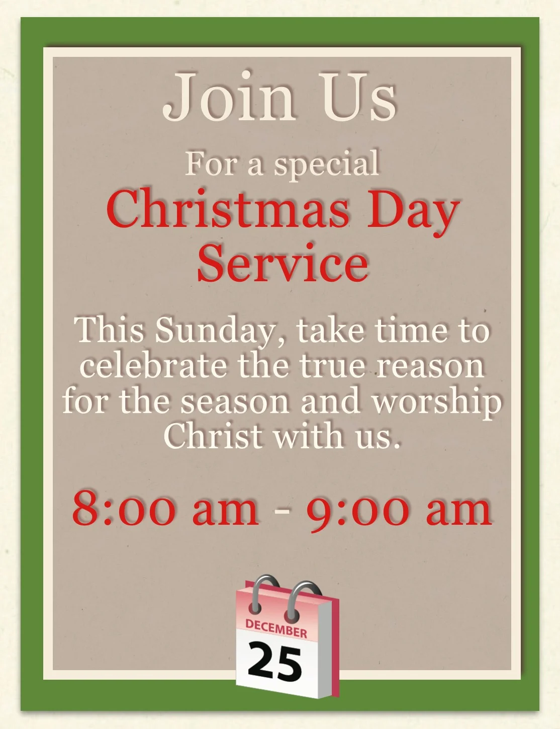 8am Christmas Day Service
