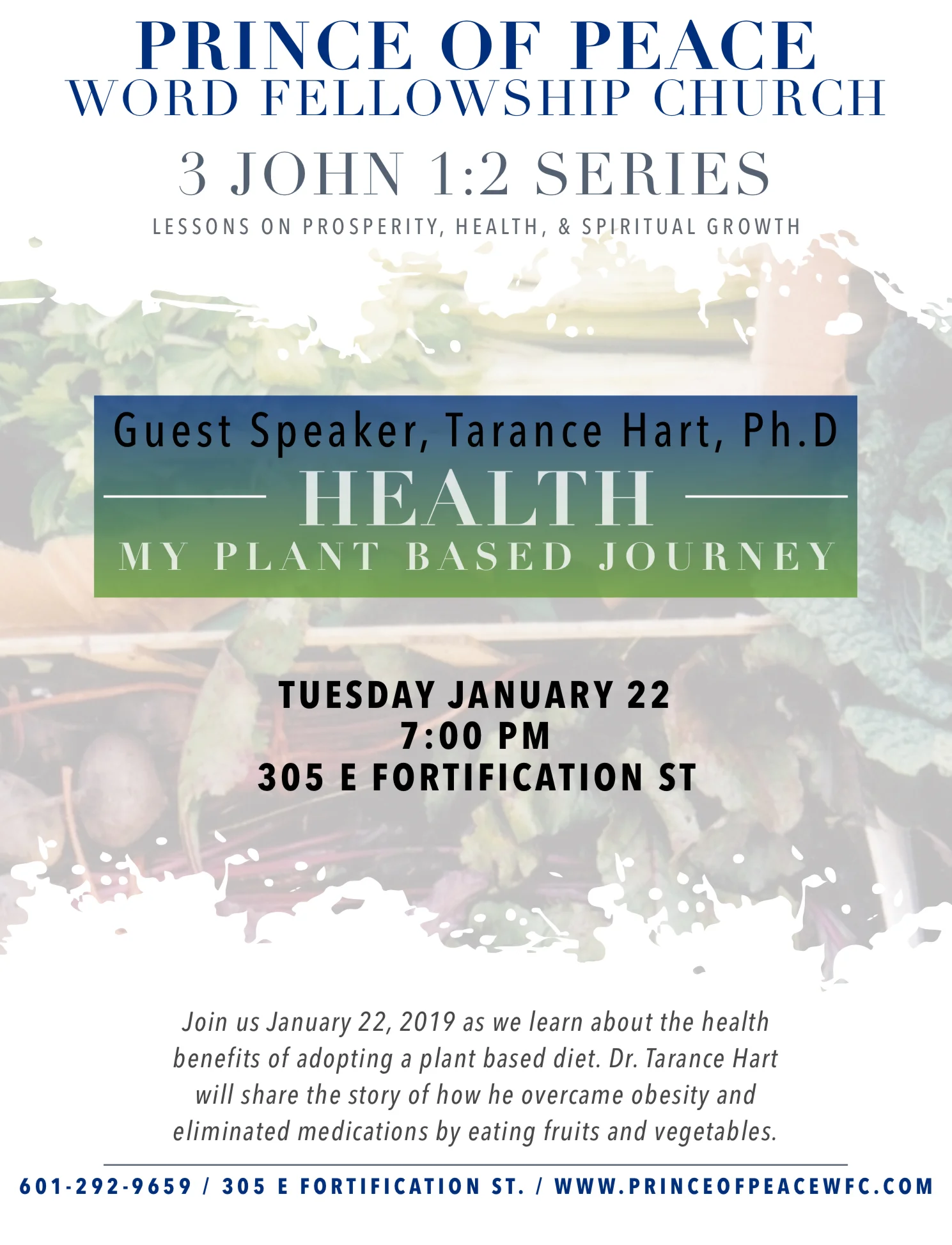 Focus on Health Lecture: My Journey to a Plant Based Diet
