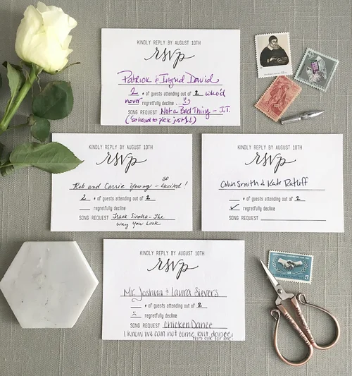 6 Common Questions about Wedding RSVP Cards — ElisaAnne