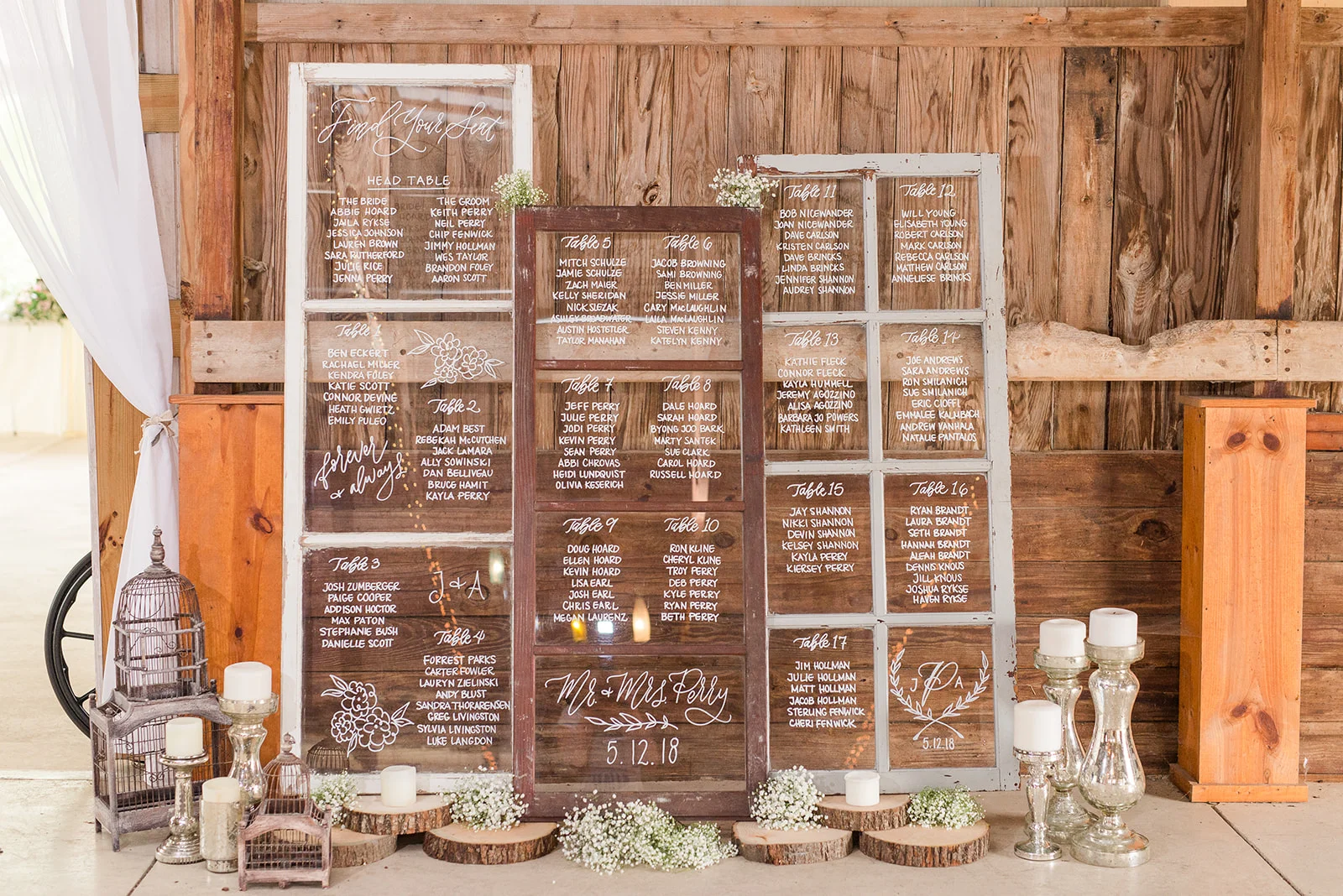 Hand Written Seating Chart On Glass For Columbus Oh Wedding Elisaanne