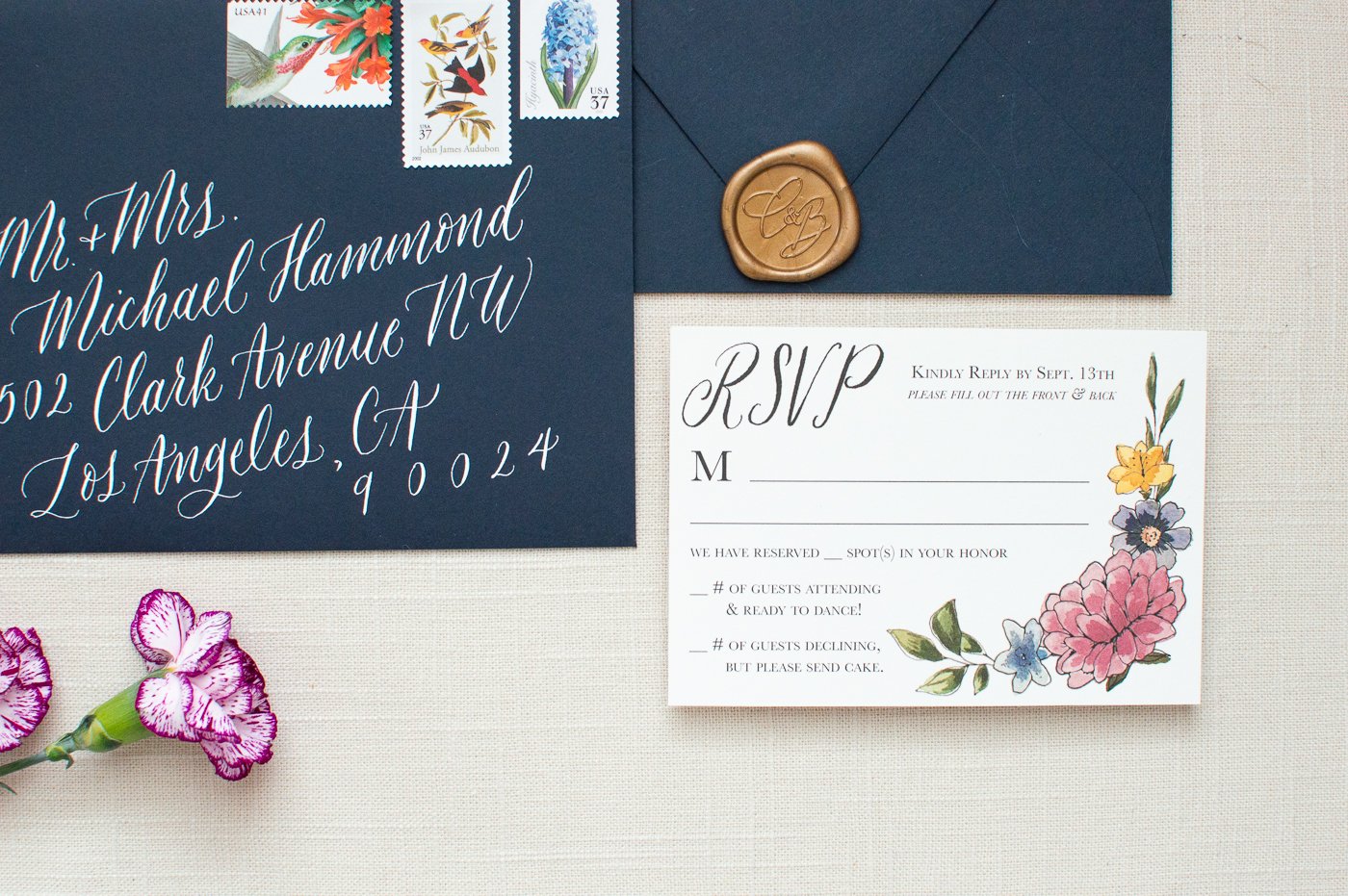 floral wedding invitations | custom wedding invitations | ElisaAnne Calligraphy wedding invitations | fall wedding invitation design | invitation inspiration | the transept otr | calligraphy wedding invitations