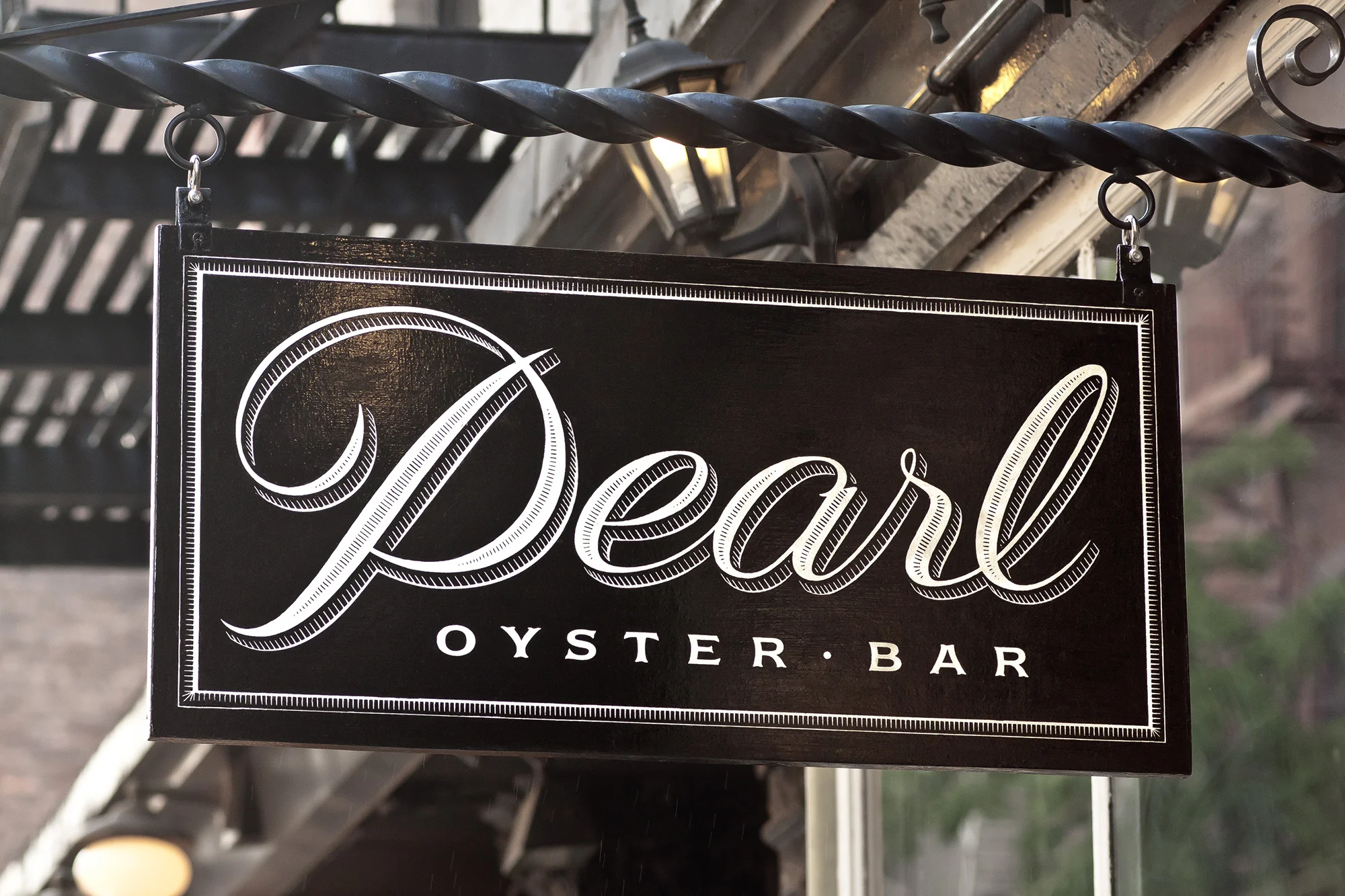 Pearl Oyster Bar logo design by Louise Fili Ltd.