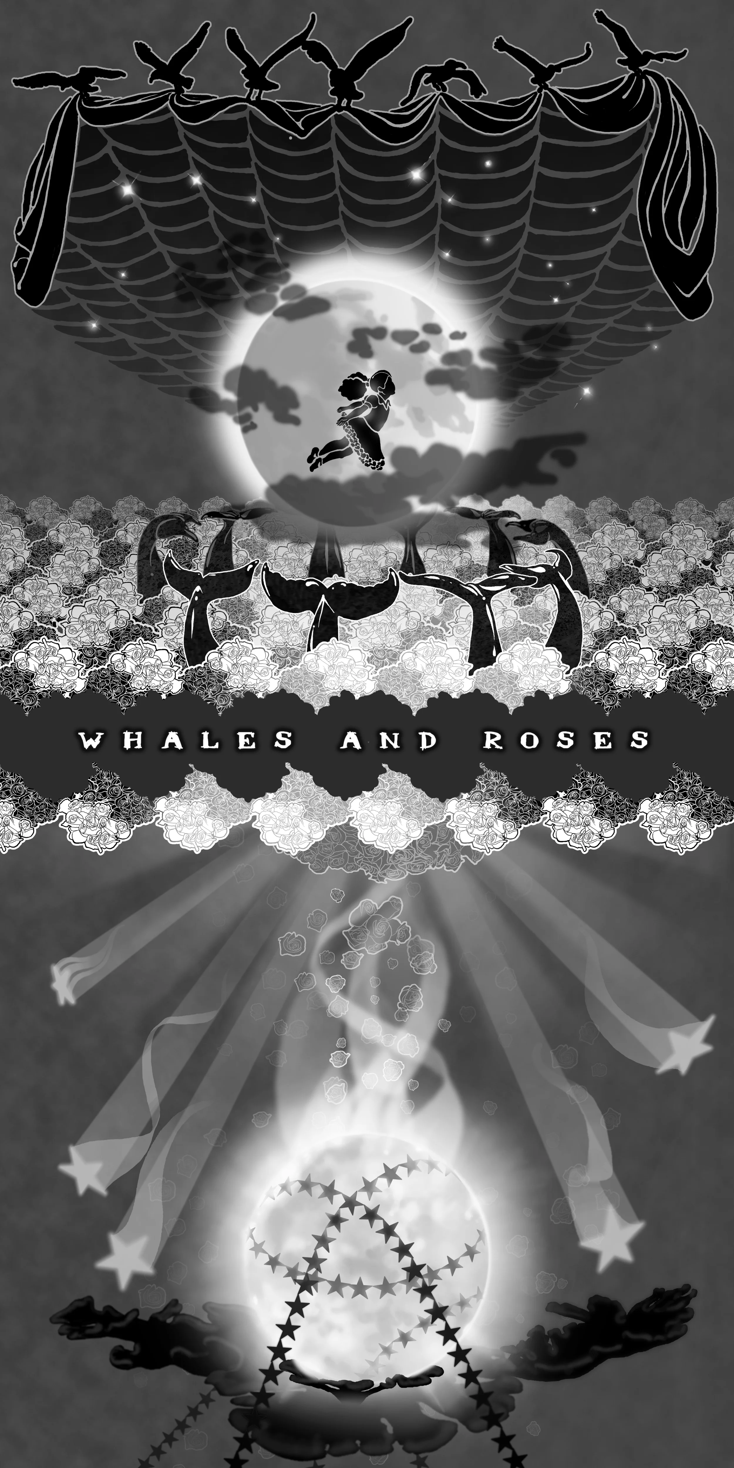 Whales and Roses - Poster