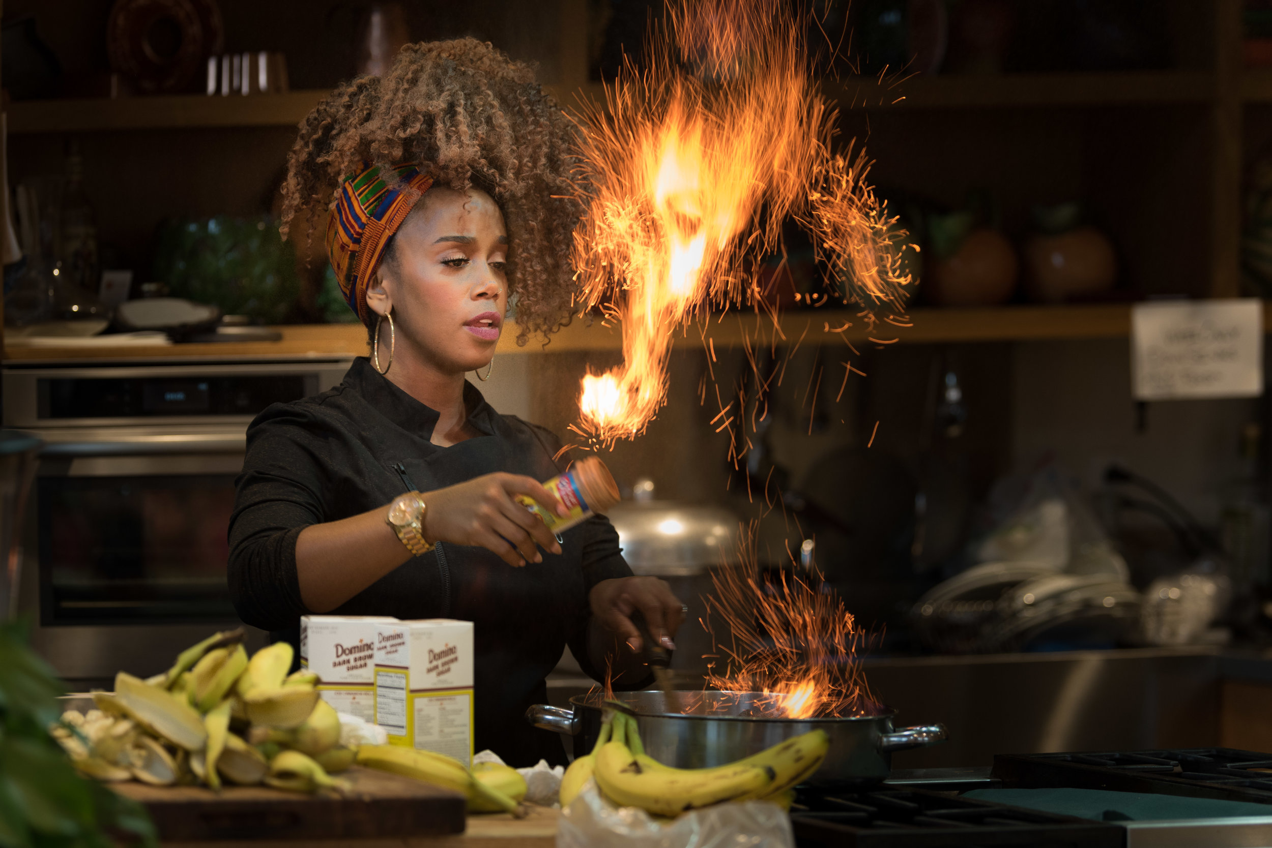 Chef Toya Makes Sparkly Bananas Foster